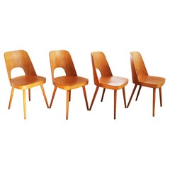 Set of Four Mid Century Dining Chairs No.515 by Oswald Haerdtl for TON Company
