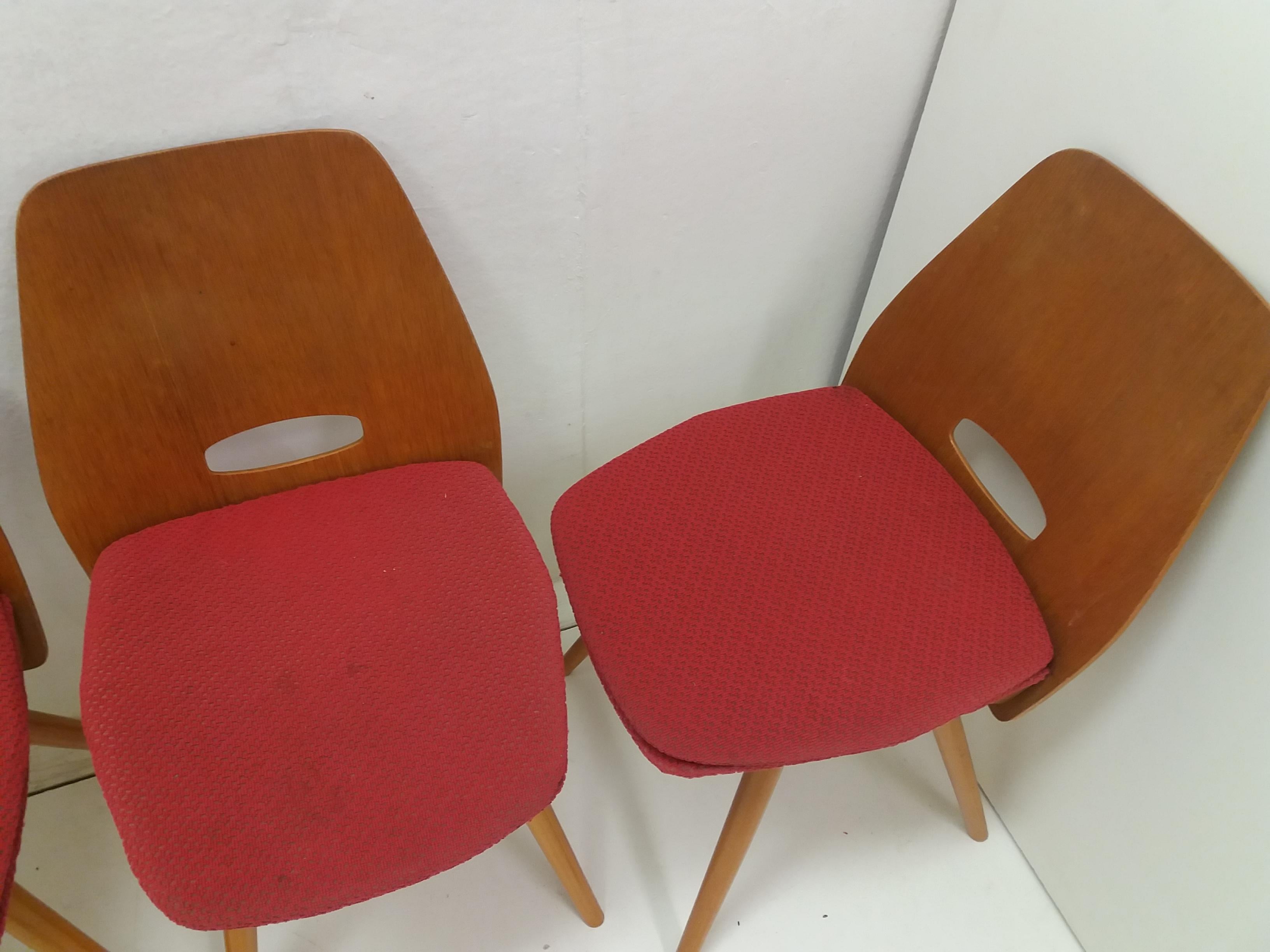 - Made in Czechoslovakia
- Made of wood, fabric
- Reupholstered
- Good, original condition.