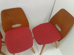 Ensemble de quatre chaises de salle à manger du milieu du siècle / Tatra Pravenec, années 1960