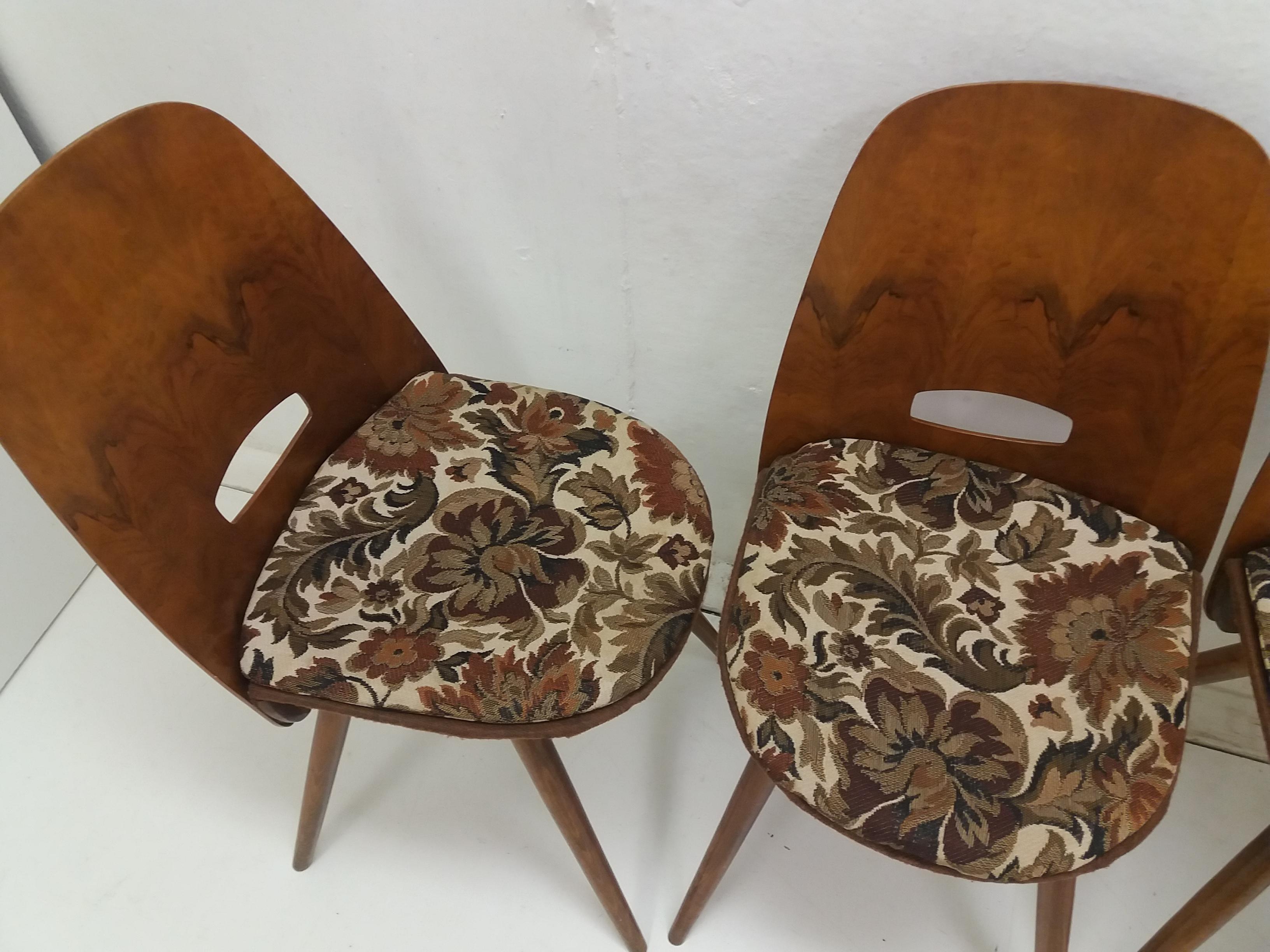 Czech Set of Four Mid-Century Dining Chairs/ Tatra Pravenec, 1960's For Sale