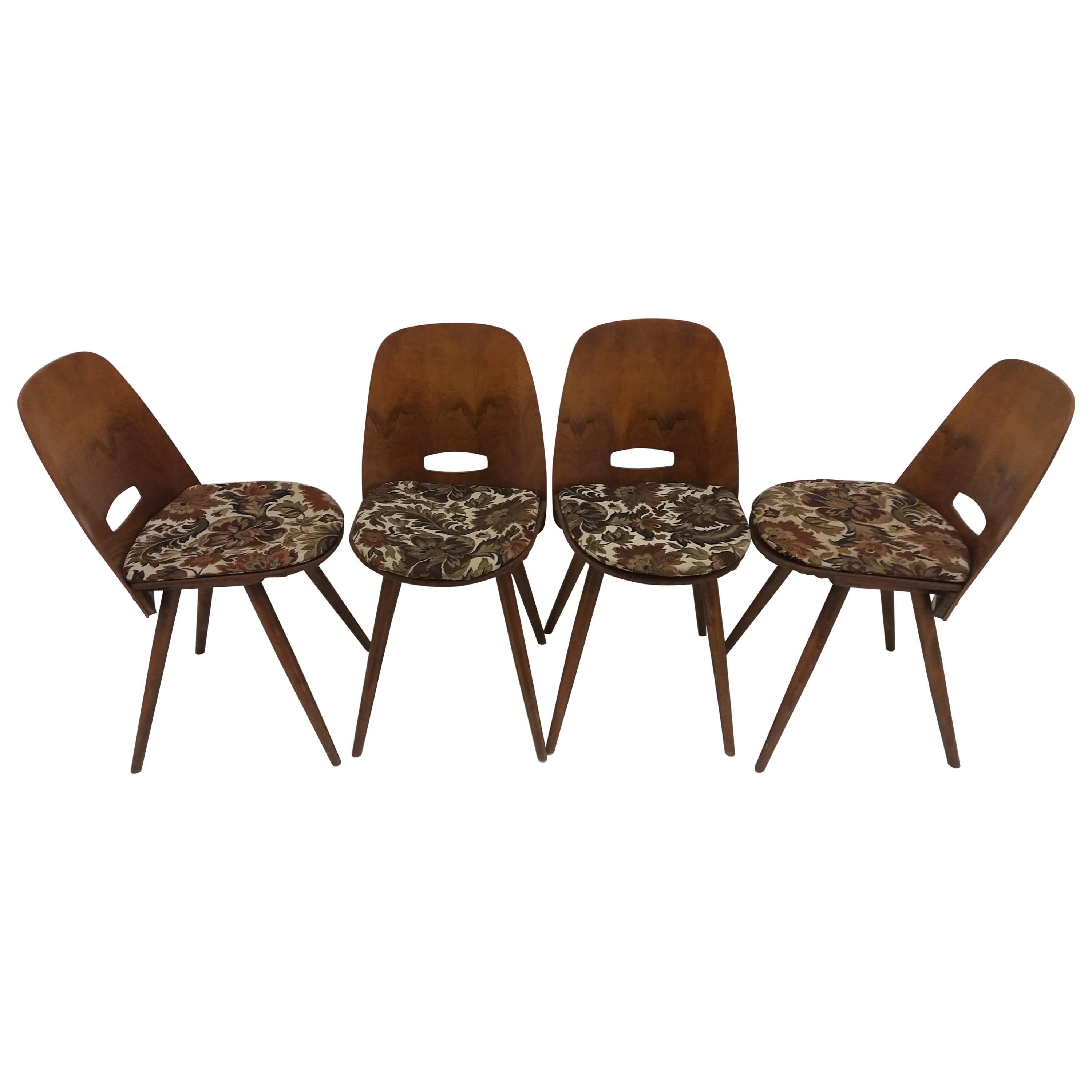Set of Four Mid-Century Dining Chairs/ Tatra Pravenec, 1960's For Sale