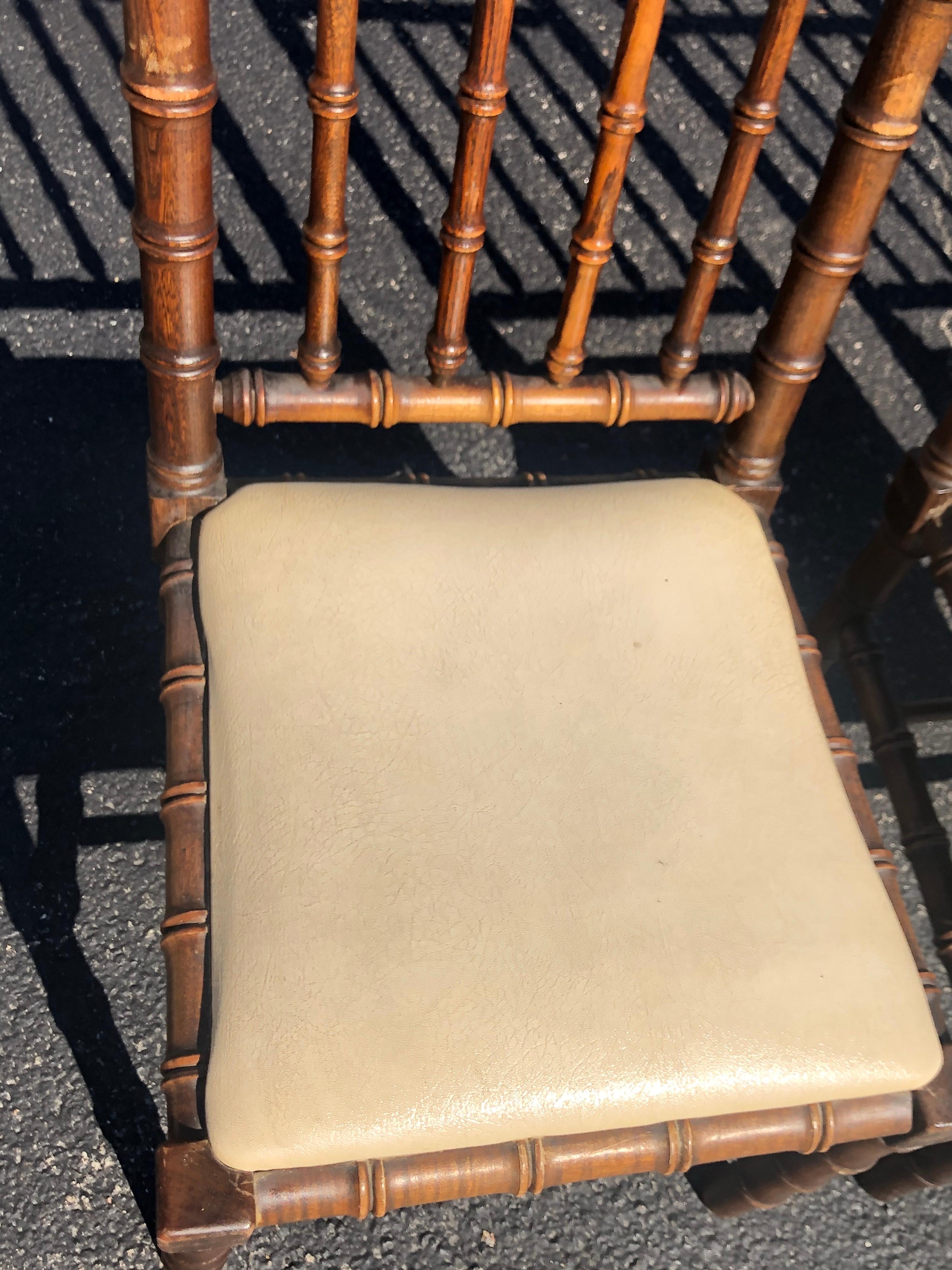 Set of Four Mid Century Faux Bamboo Chairs 3