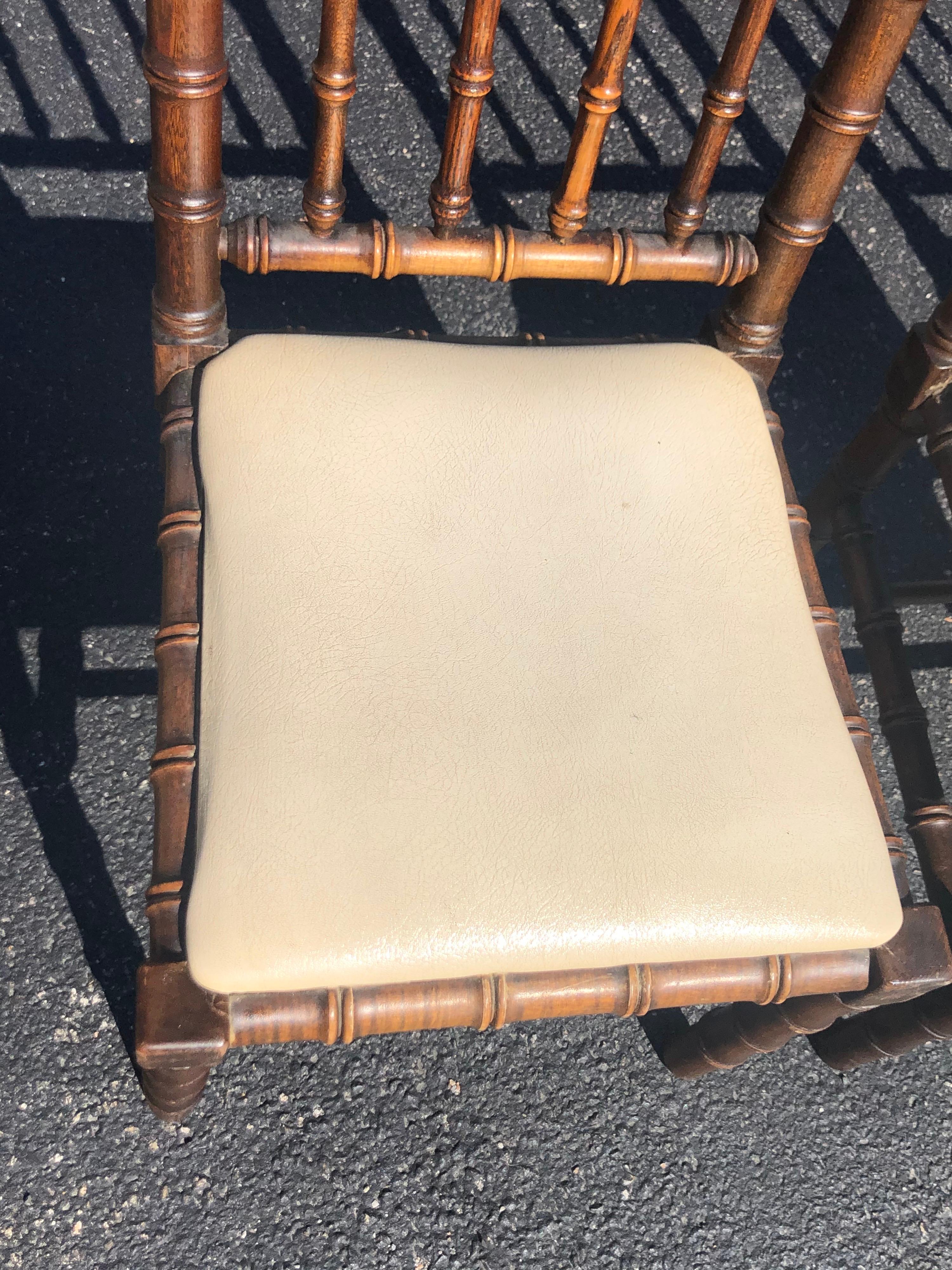 Set of Four Mid Century Faux Bamboo Chairs 4