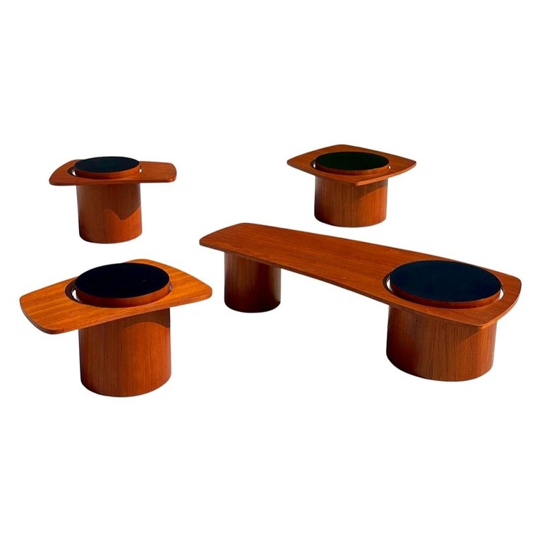 Set of Four Mid Century Floating Tables by RS Associates in Teak for Expo 67