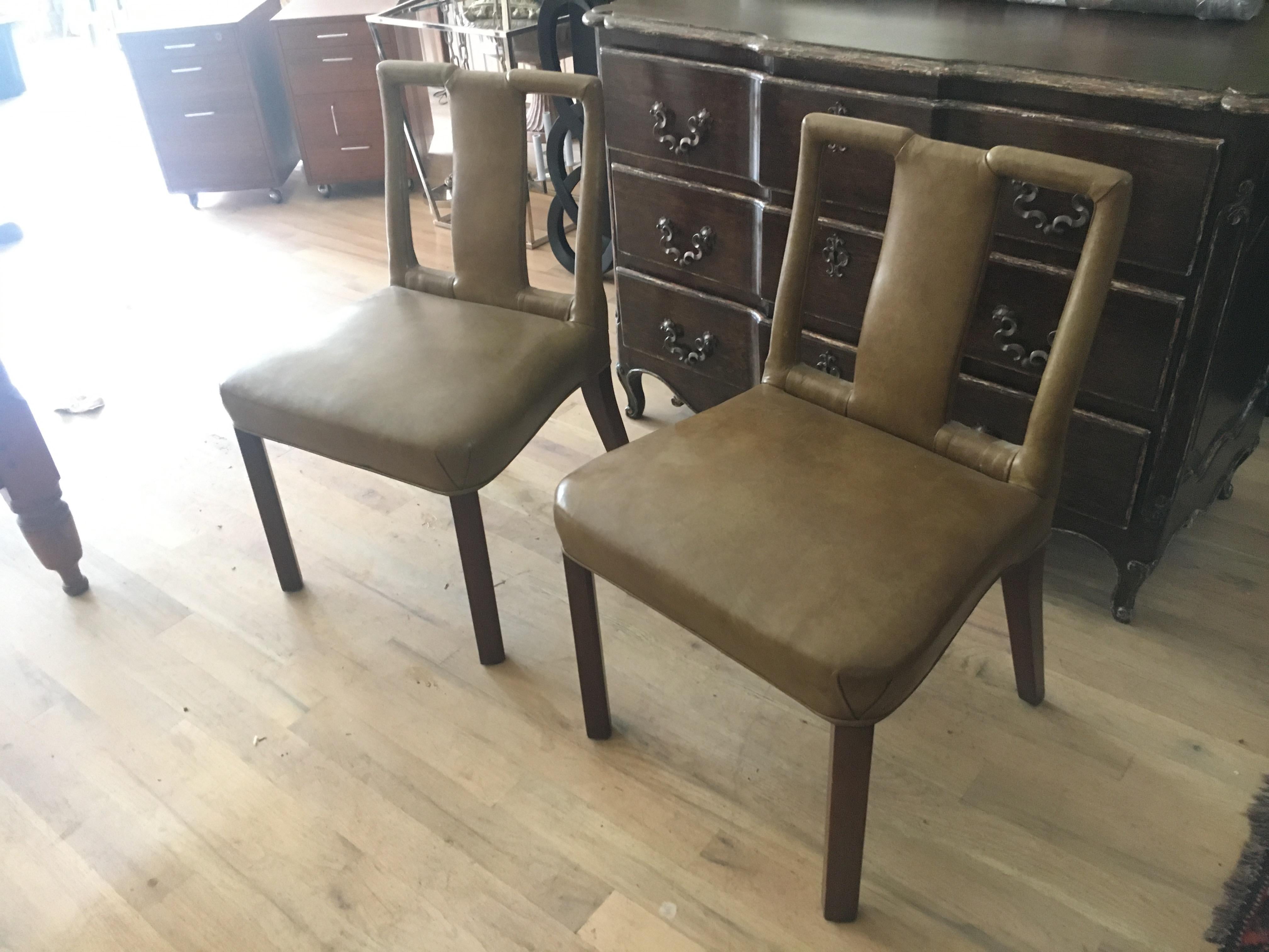 Set of four midcentury games chairs in the style of Dorthy Draper/Billy Hanes. Great Scale and color.
