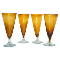 Set of Four Mid Century Glasses, Murano, Europe, 1960s