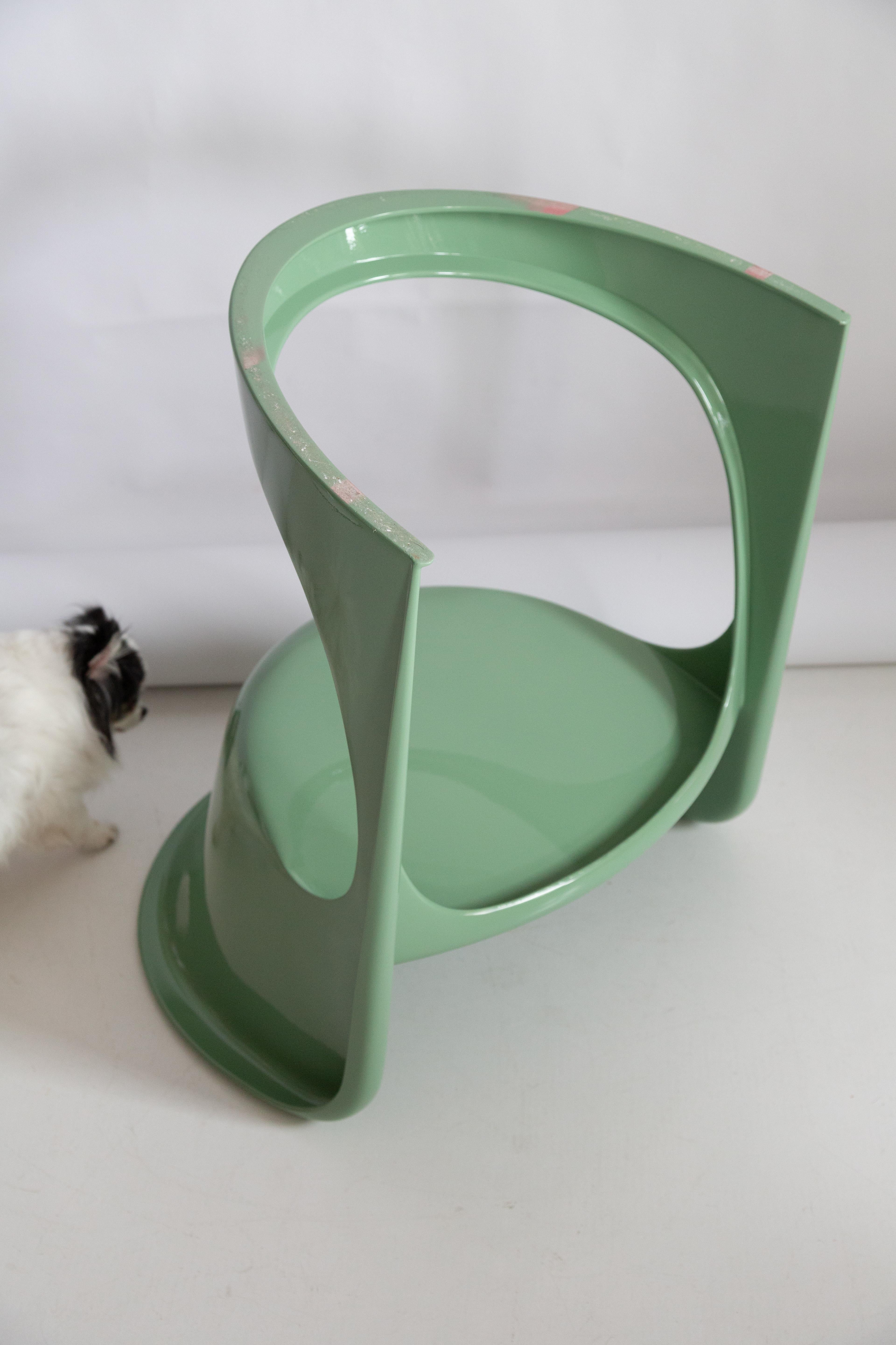 Set of Four Mid Century Glossy Mint Green Cado Chairs, Steen Østergaard, 1974 For Sale 2