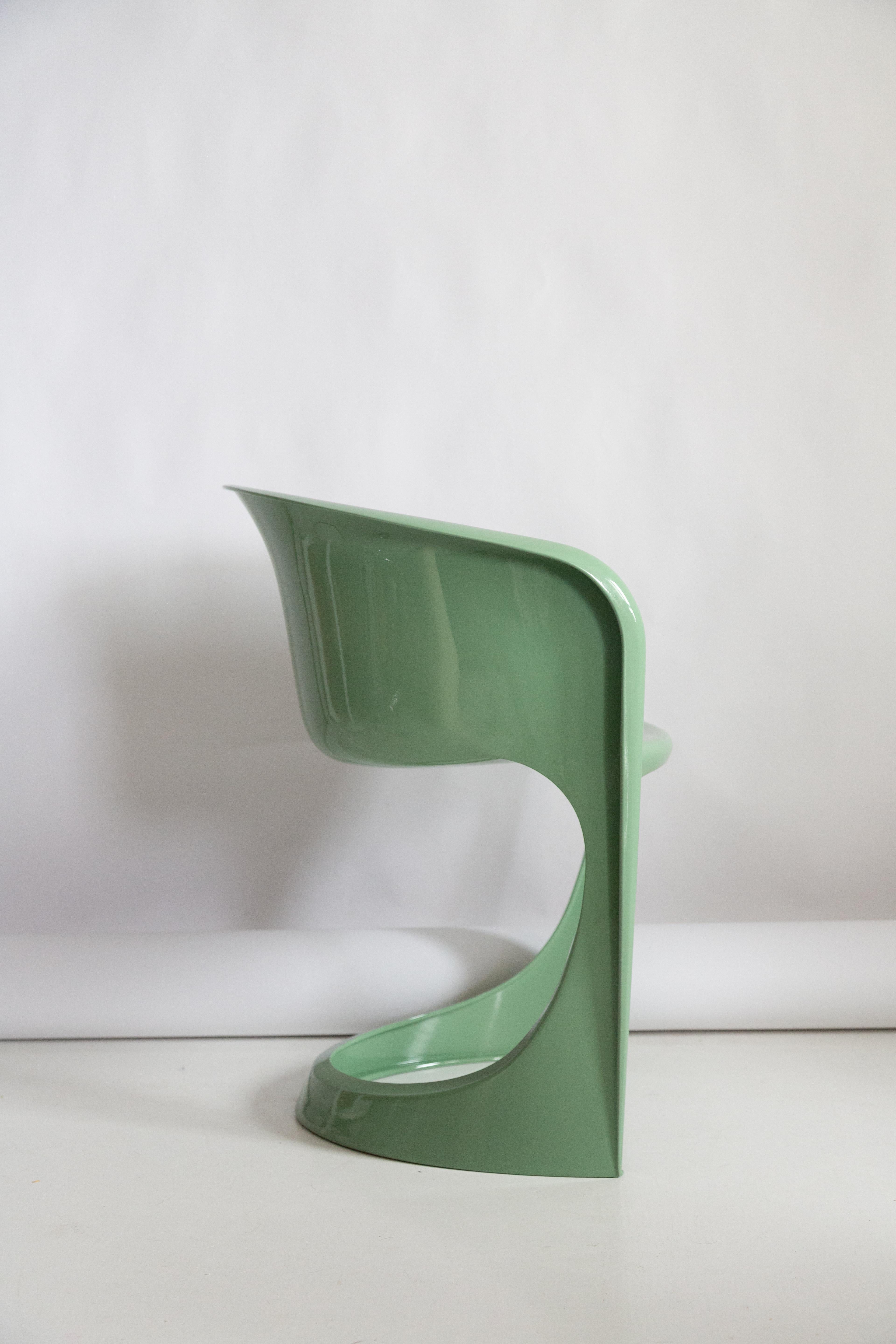 Mid-Century Modern Set of Four Mid Century Glossy Mint Green Cado Chairs, Steen Østergaard, 1974 For Sale