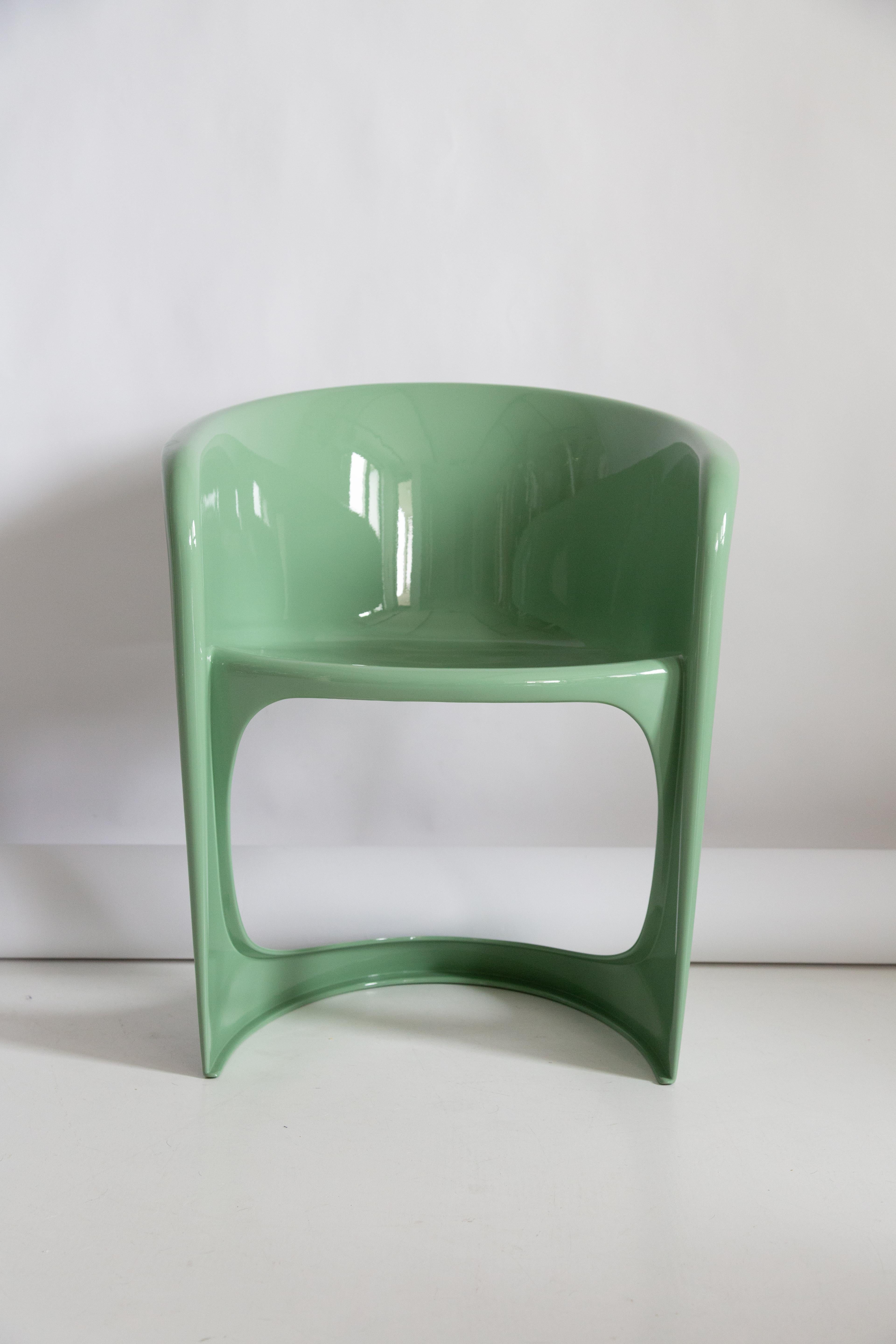 Polish Set of Four Mid Century Glossy Mint Green Cado Chairs, Steen Østergaard, 1974 For Sale