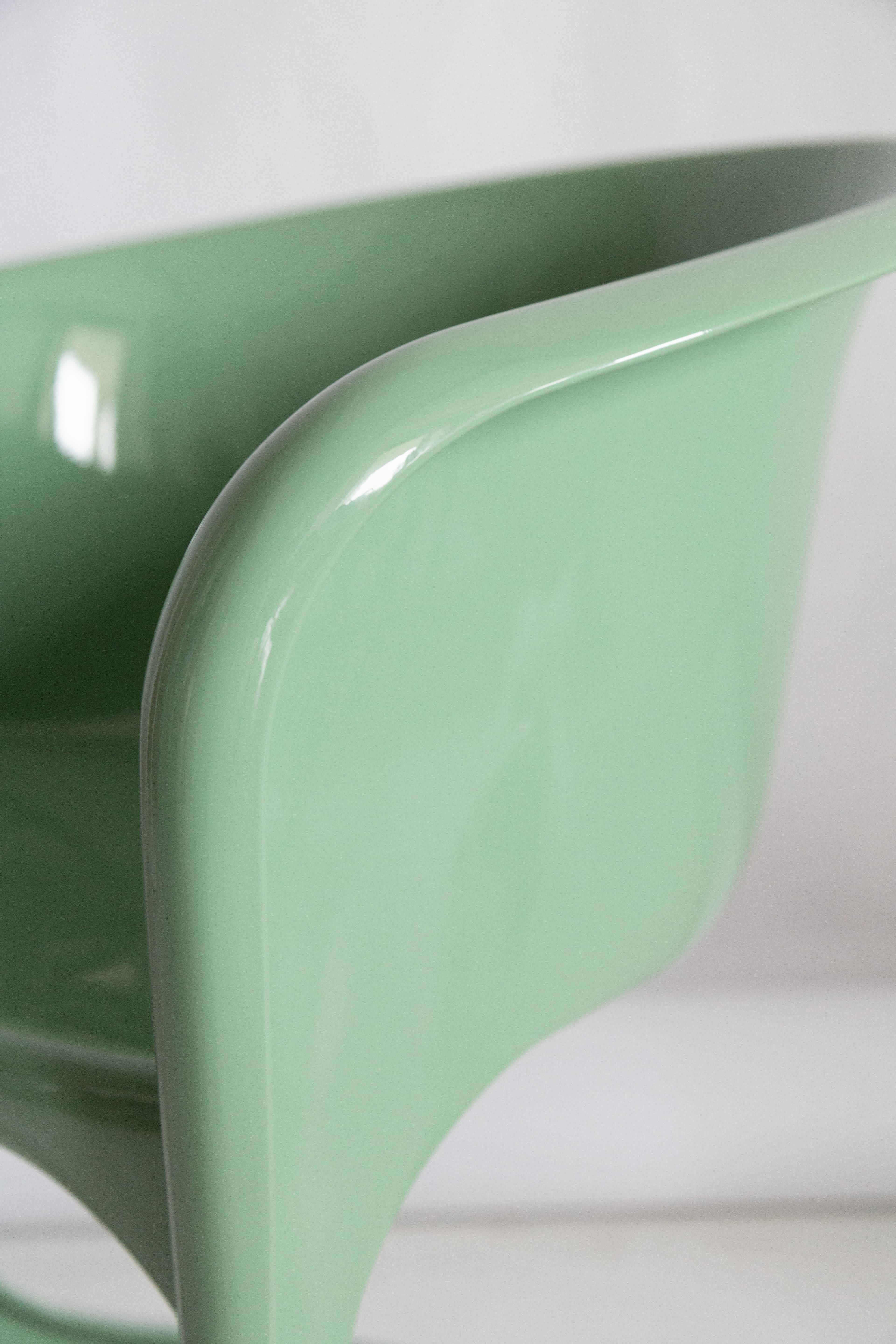 Set of Four Mid Century Glossy Mint Green Cado Chairs, Steen Østergaard, 1974 In Excellent Condition For Sale In 05-080 Hornowek, PL
