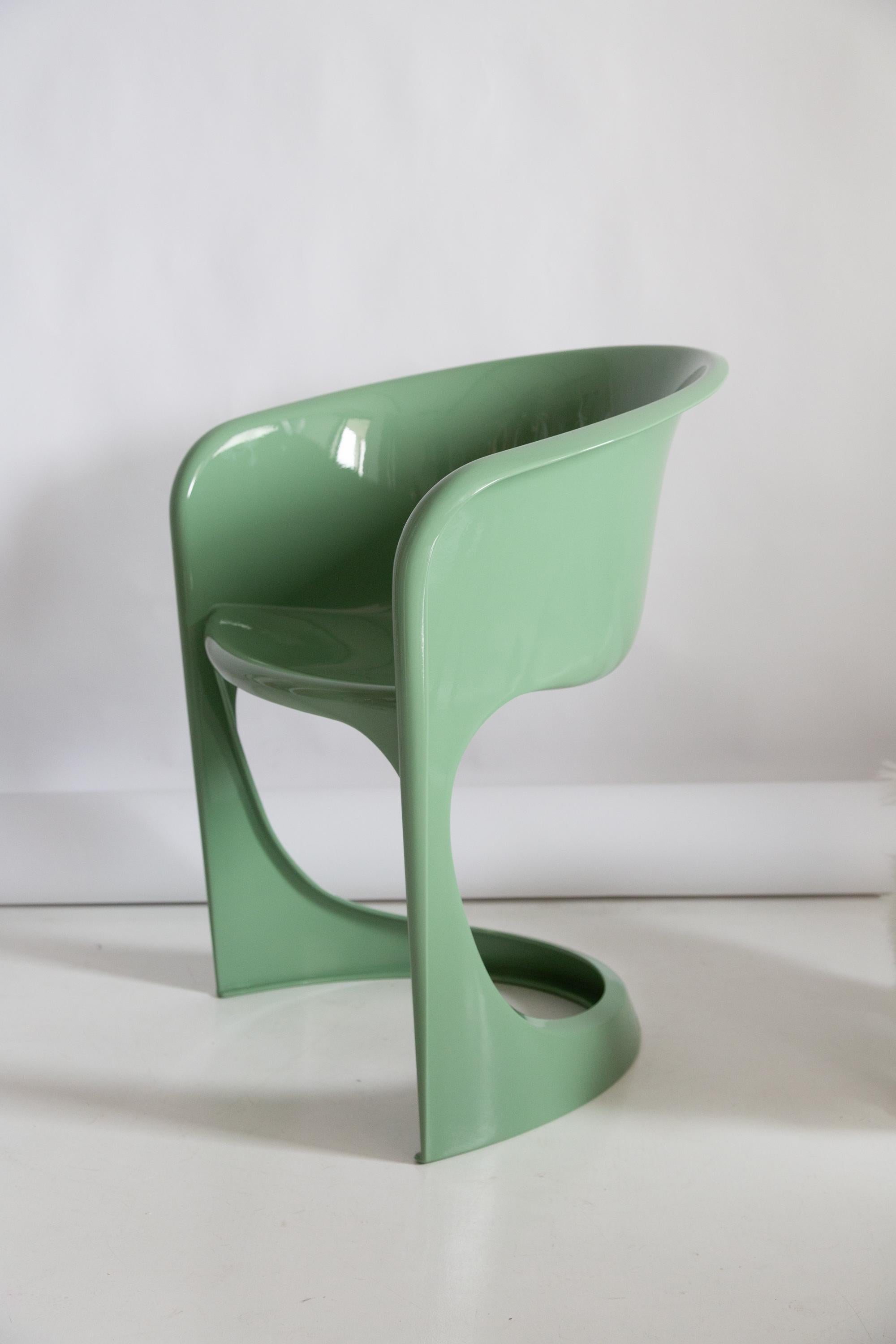 20th Century Set of Four Mid Century Glossy Mint Green Cado Chairs, Steen Østergaard, 1974 For Sale