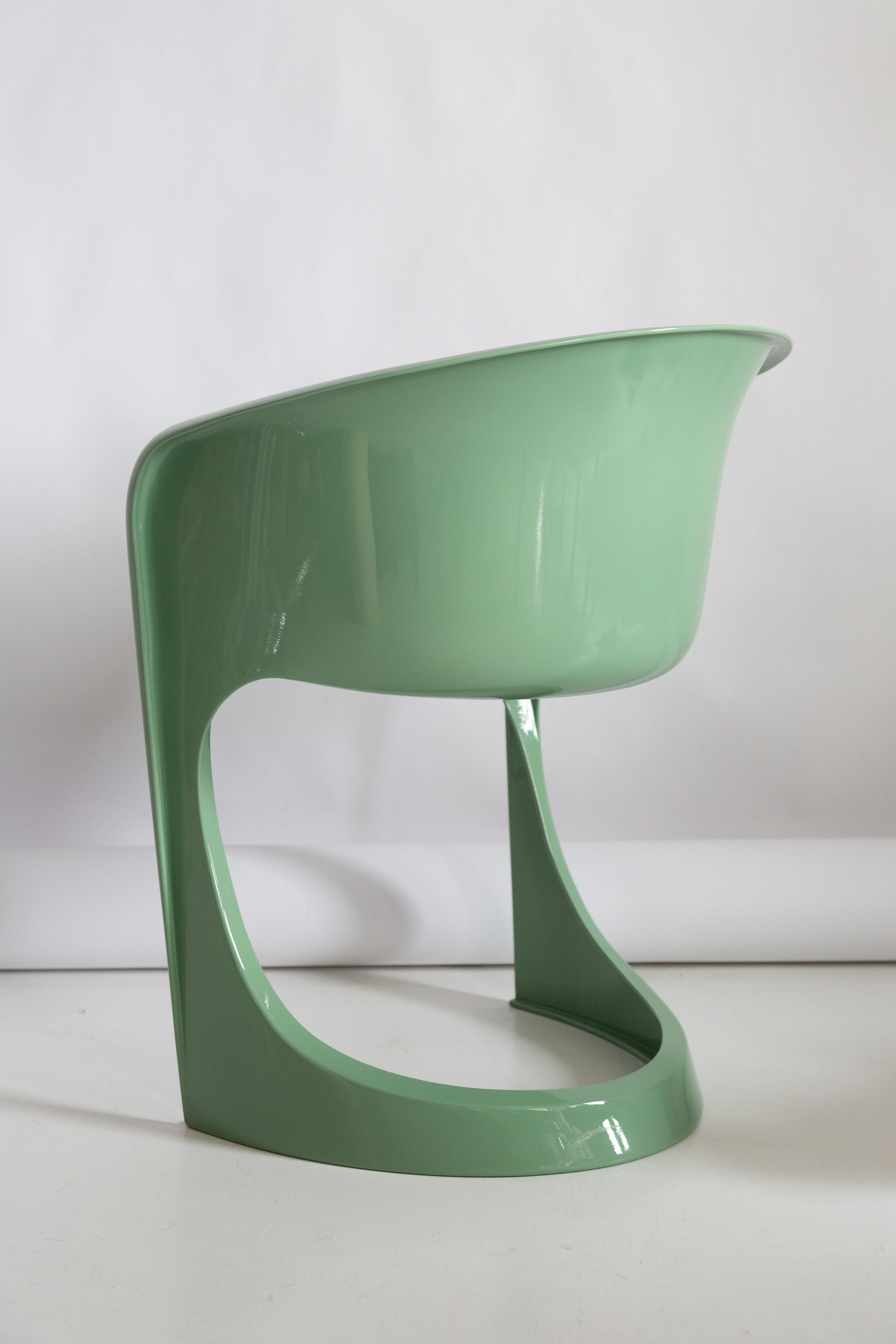Plastic Set of Four Mid Century Glossy Mint Green Cado Chairs, Steen Østergaard, 1974 For Sale