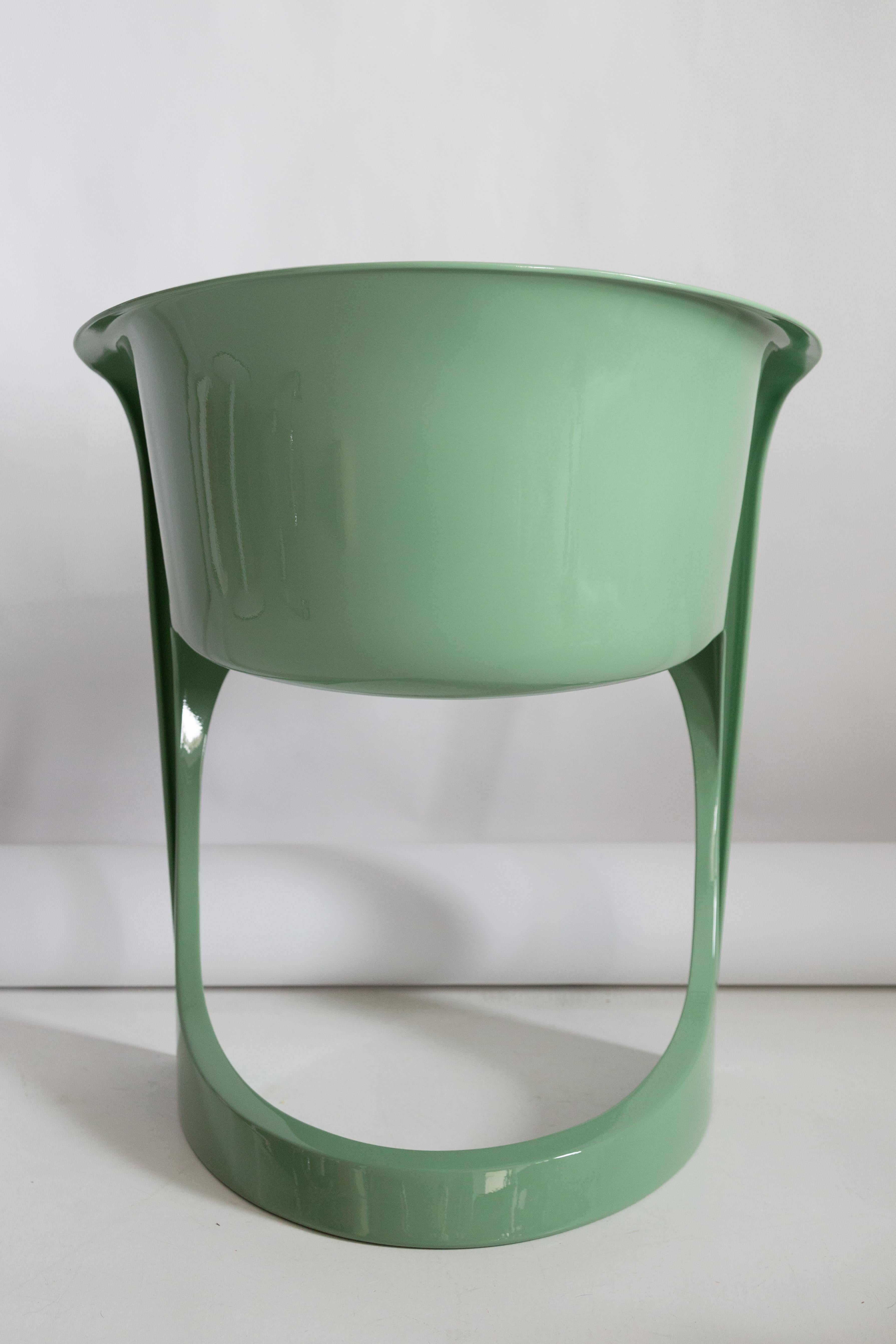 Set of Four Mid Century Glossy Mint Green Cado Chairs, Steen Østergaard, 1974 For Sale 1