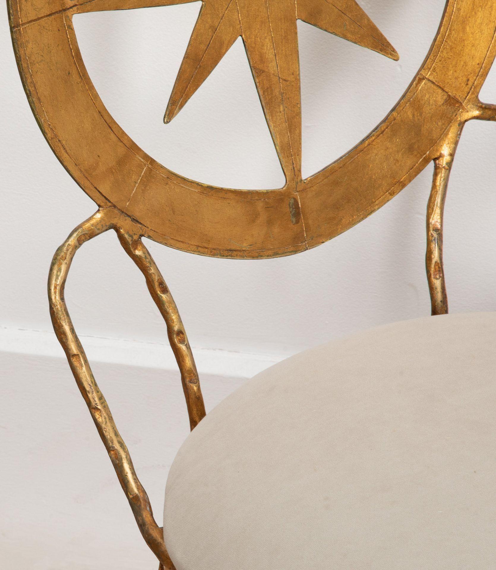 Set of Four Mid-Century Italian Gold Leaf Metal Chairs For Sale 2