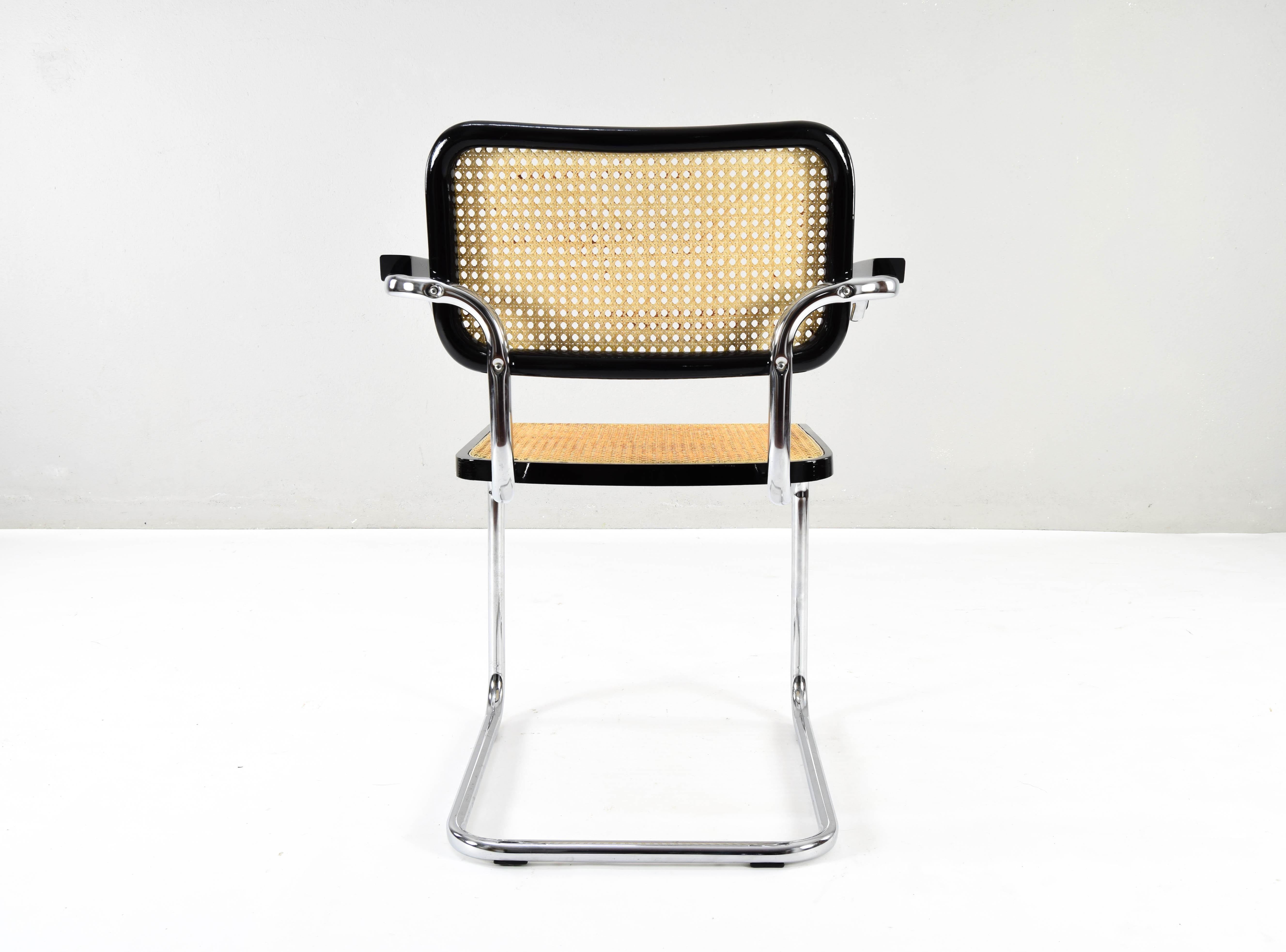 Set of Four Mid-Century Italian Modern Marcel Breuer B64 Cesca Chairs, 1970 3