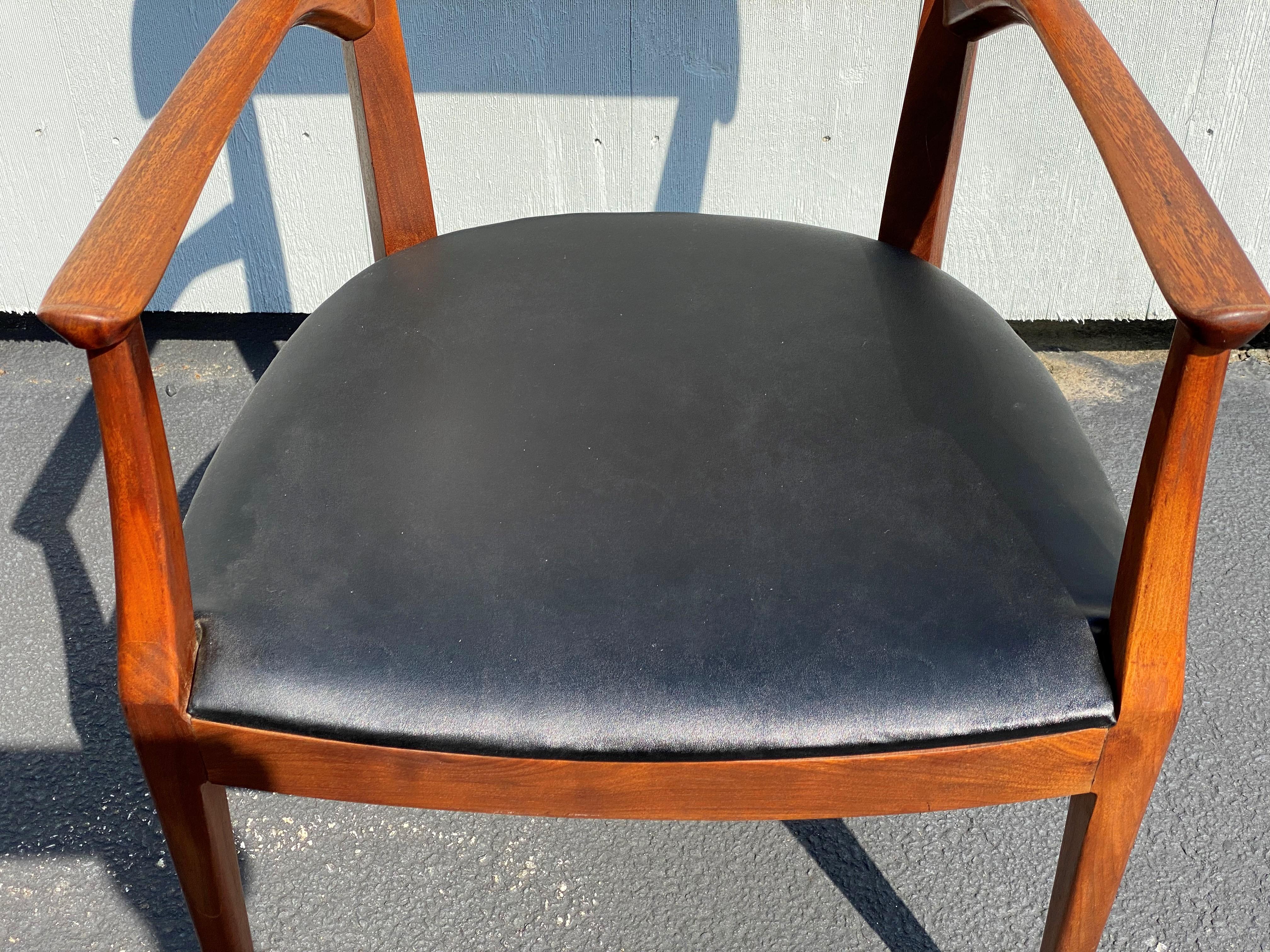 Ebonized Set of Four Mid Century Kipp Stewart “Declaration” Arm Chairs for Drexel