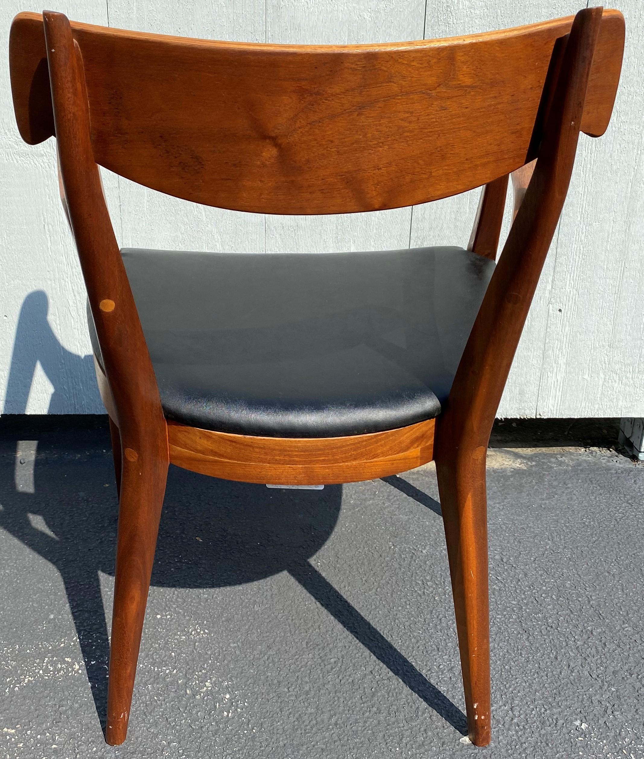 Leather Set of Four Mid Century Kipp Stewart “Declaration” Arm Chairs for Drexel