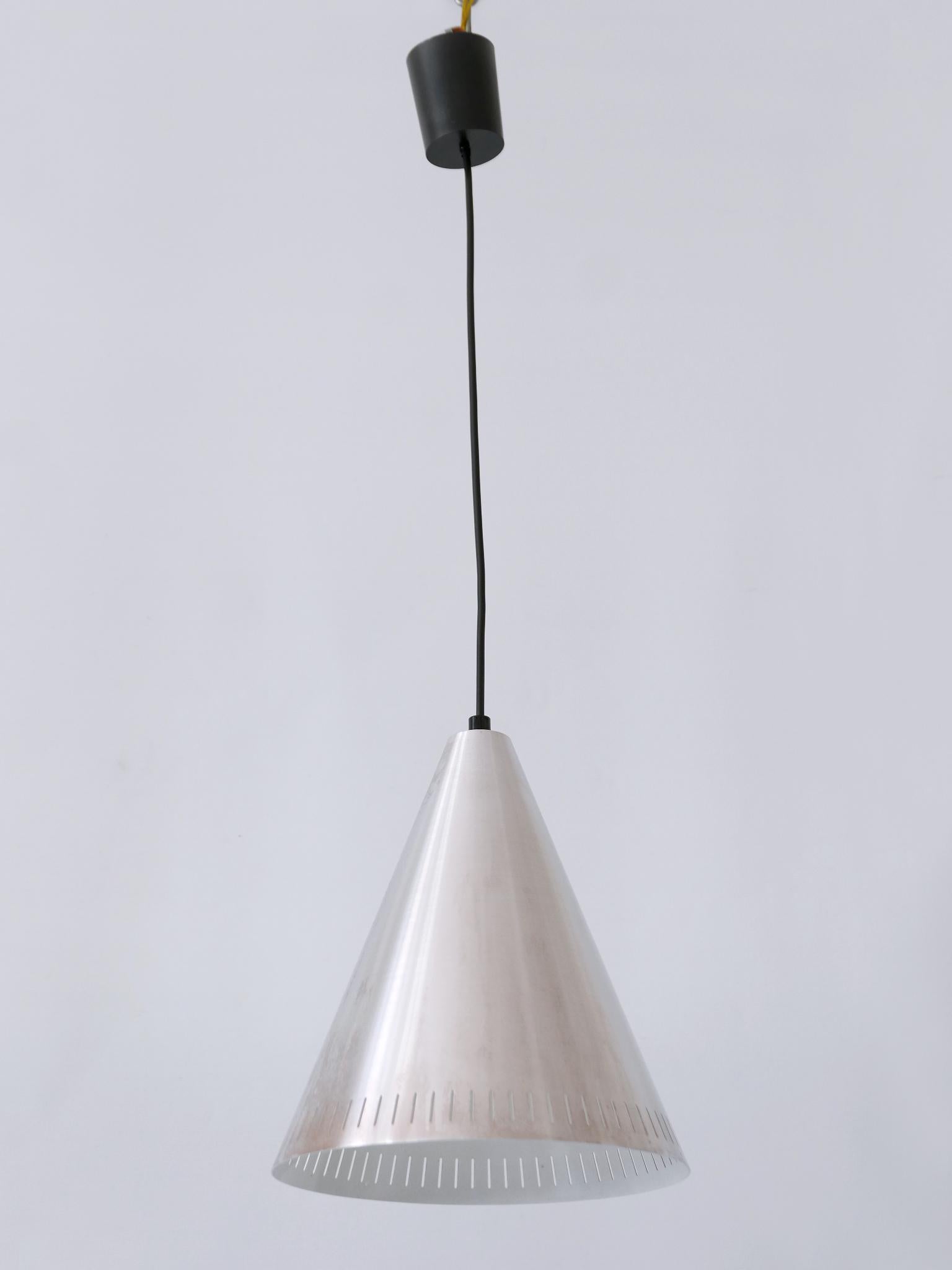 Set of Four Mid Century Modern Aluminium Pendant Lamps by Goldkant 1970s Germany For Sale 4