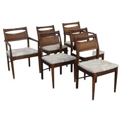 Set of Four Mid-Century Modern American of Martinsville Walnut Dining Chairs