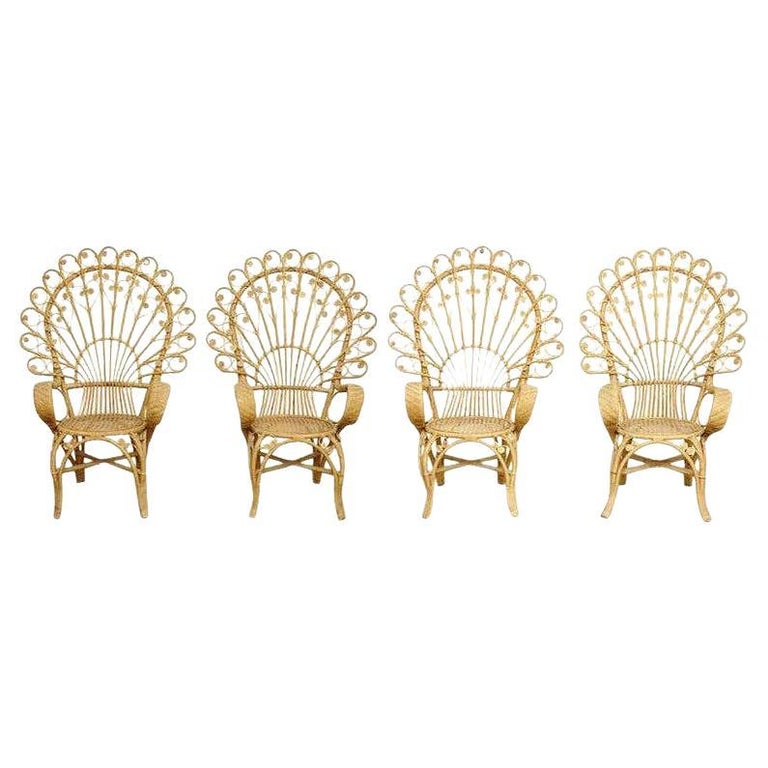 Set Of Four Mid Century Modern Bamboo And Rattan Chair Circa 1960 For Sale At 1stdibs