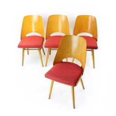Set Of Four Mid Century Modern Beech Chairs By Oswald Haerdtl For Thonet, 1960s