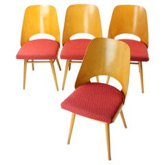 Set Of Four Mid Century Modern Beech Chairs By Oswald Haerdtl For Thonet, 1960s