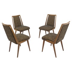 Ensemble de quatre chaises de salle à manger en bois blond de style Modernity New Upholstery MINT