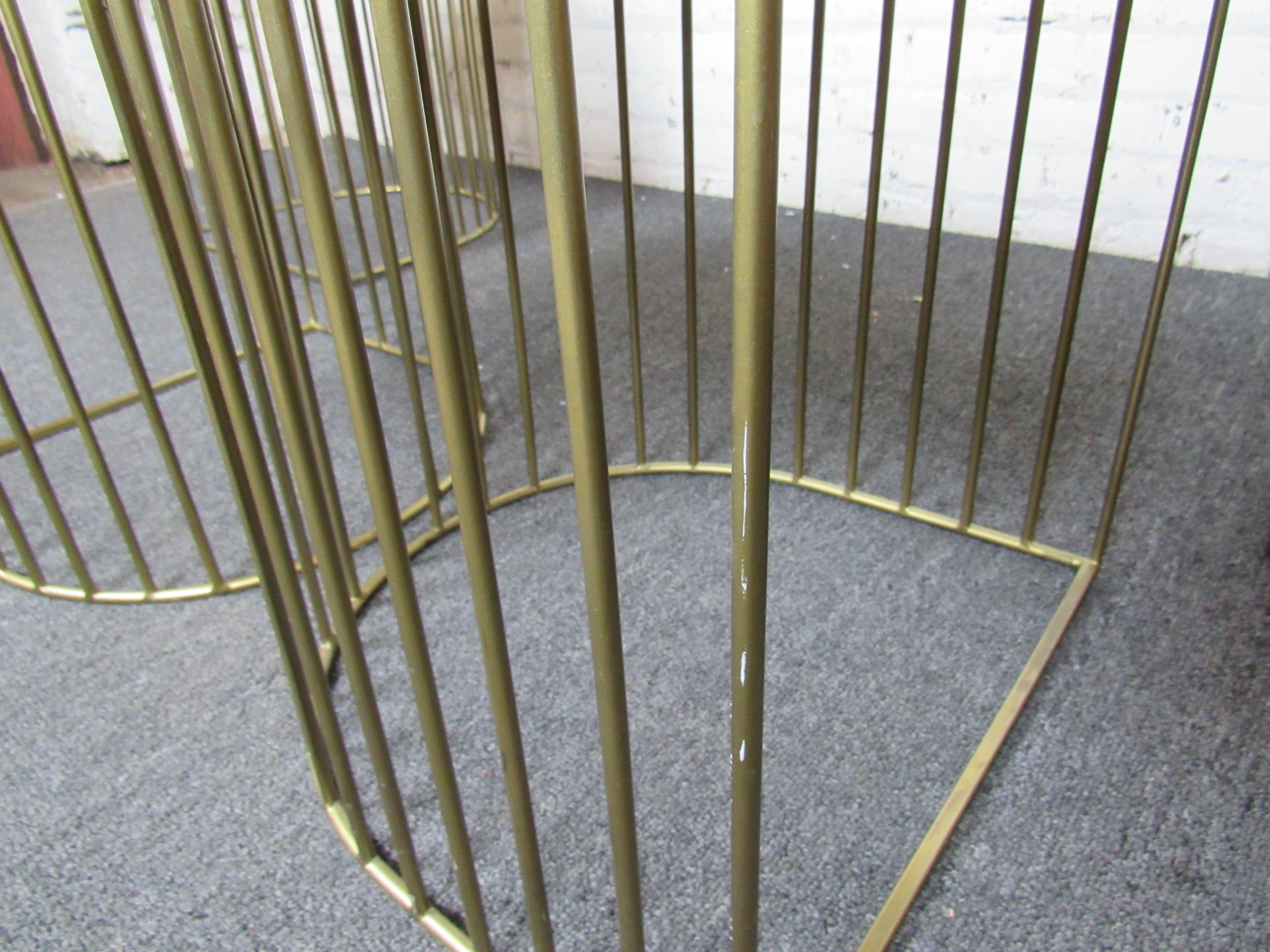 Set of Four Mid-Century Modern Brass Chairs 1