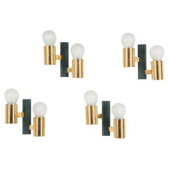 Set of four Mid-Century Modern Brass Wall Sconces