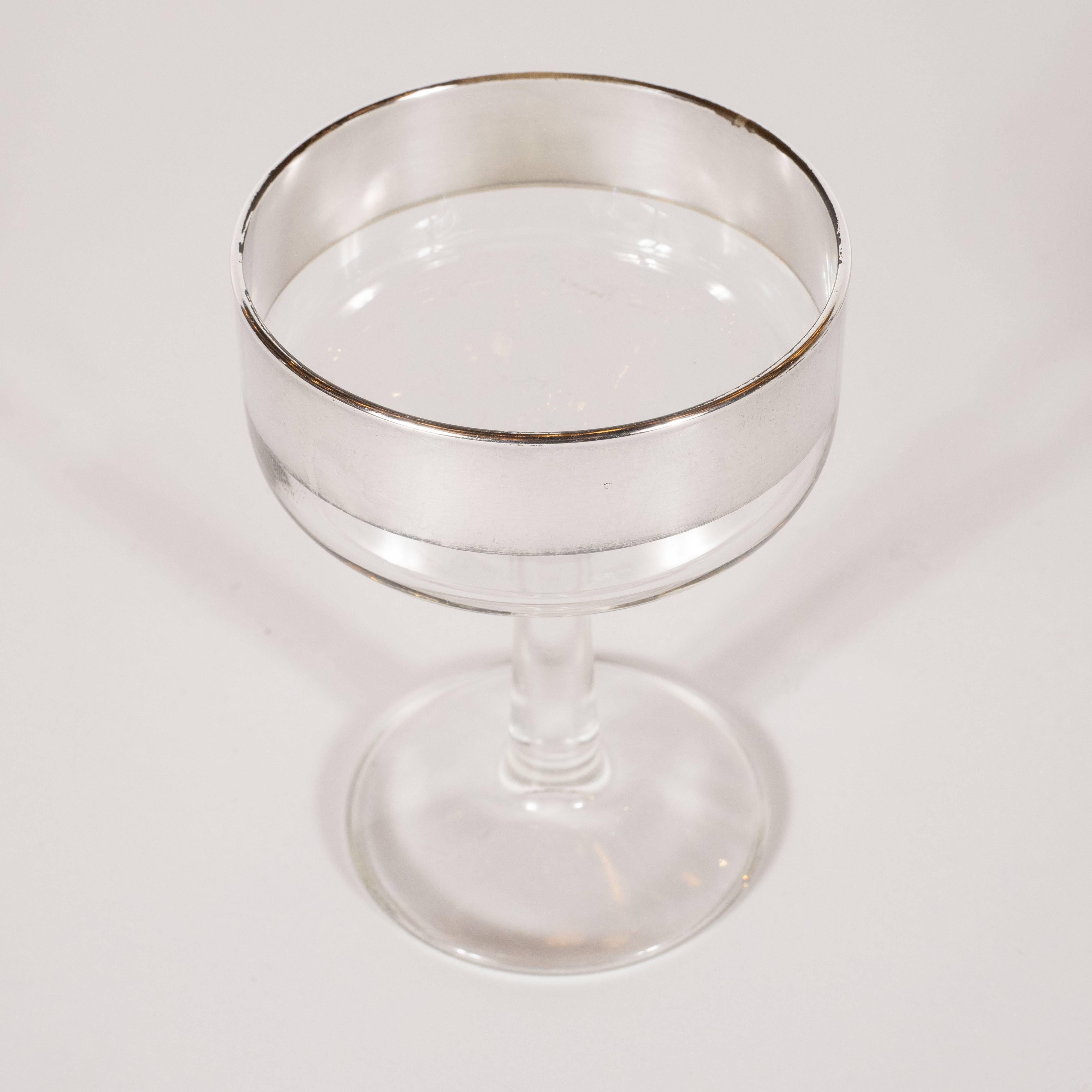 Mid-20th Century Set of Four Mid-Century Modern Champagne Coupes by Dorothy Thorpe