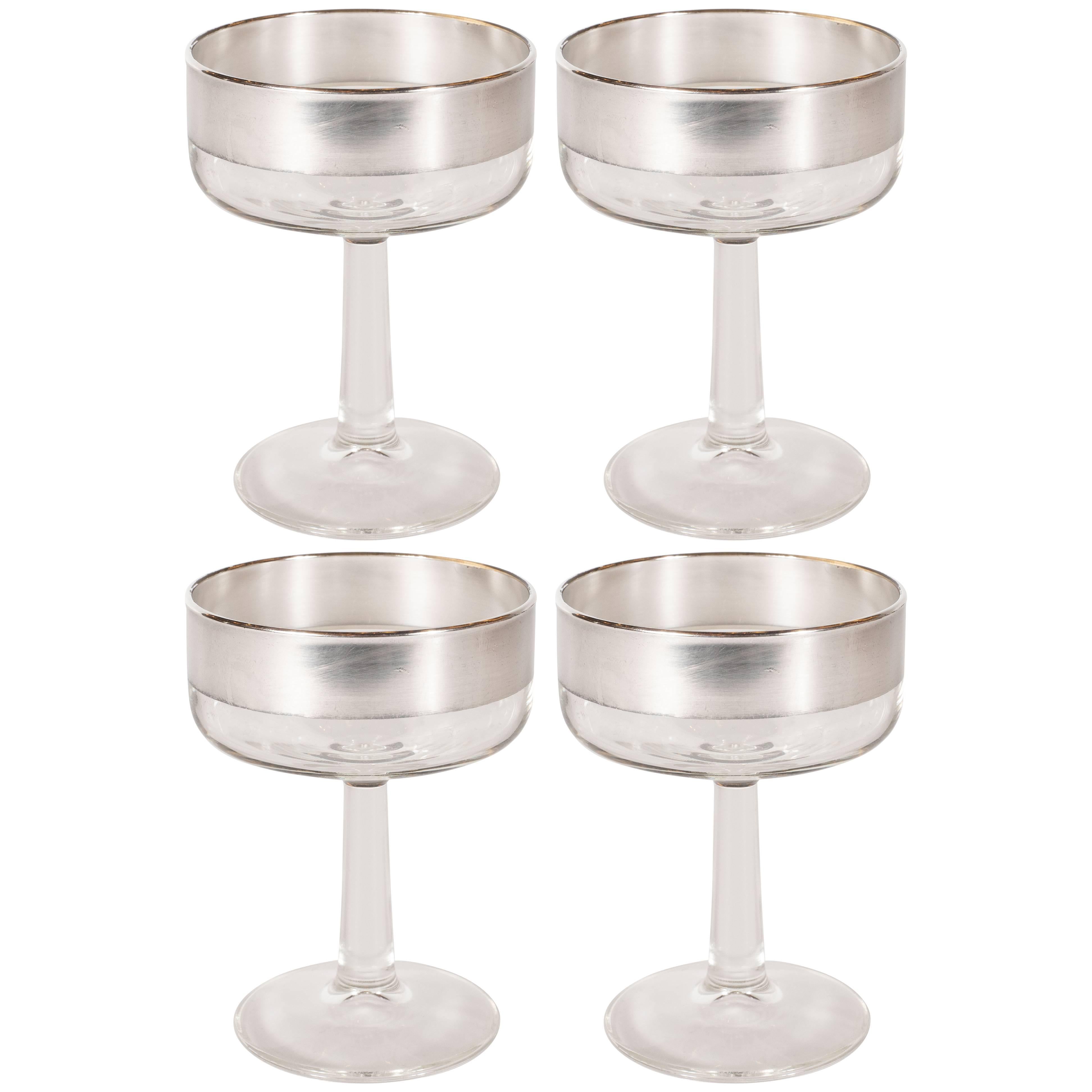 Set of Four Mid-Century Modern Champagne Coupes by Dorothy Thorpe