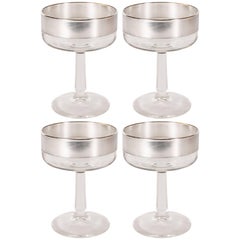 Retro Set of Four Mid-Century Modern Champagne Coupes by Dorothy Thorpe