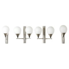 Set of Four Mid-Century Modern Chrome Plated Sconces / Wall Lights