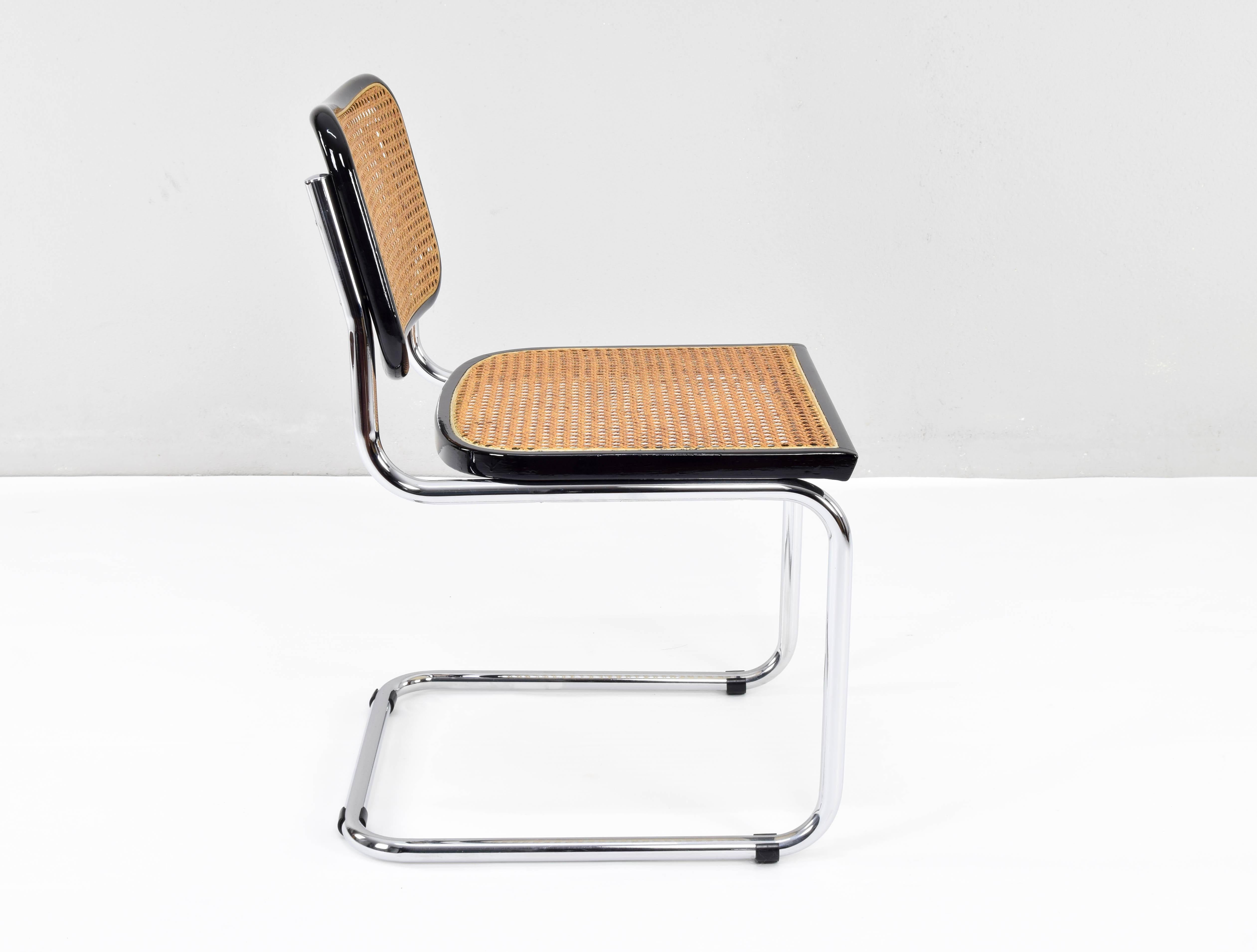 Set of Four Mid-Century Modern Cidue Marcel Breuer B32 Cesca Chairs, Italy 2