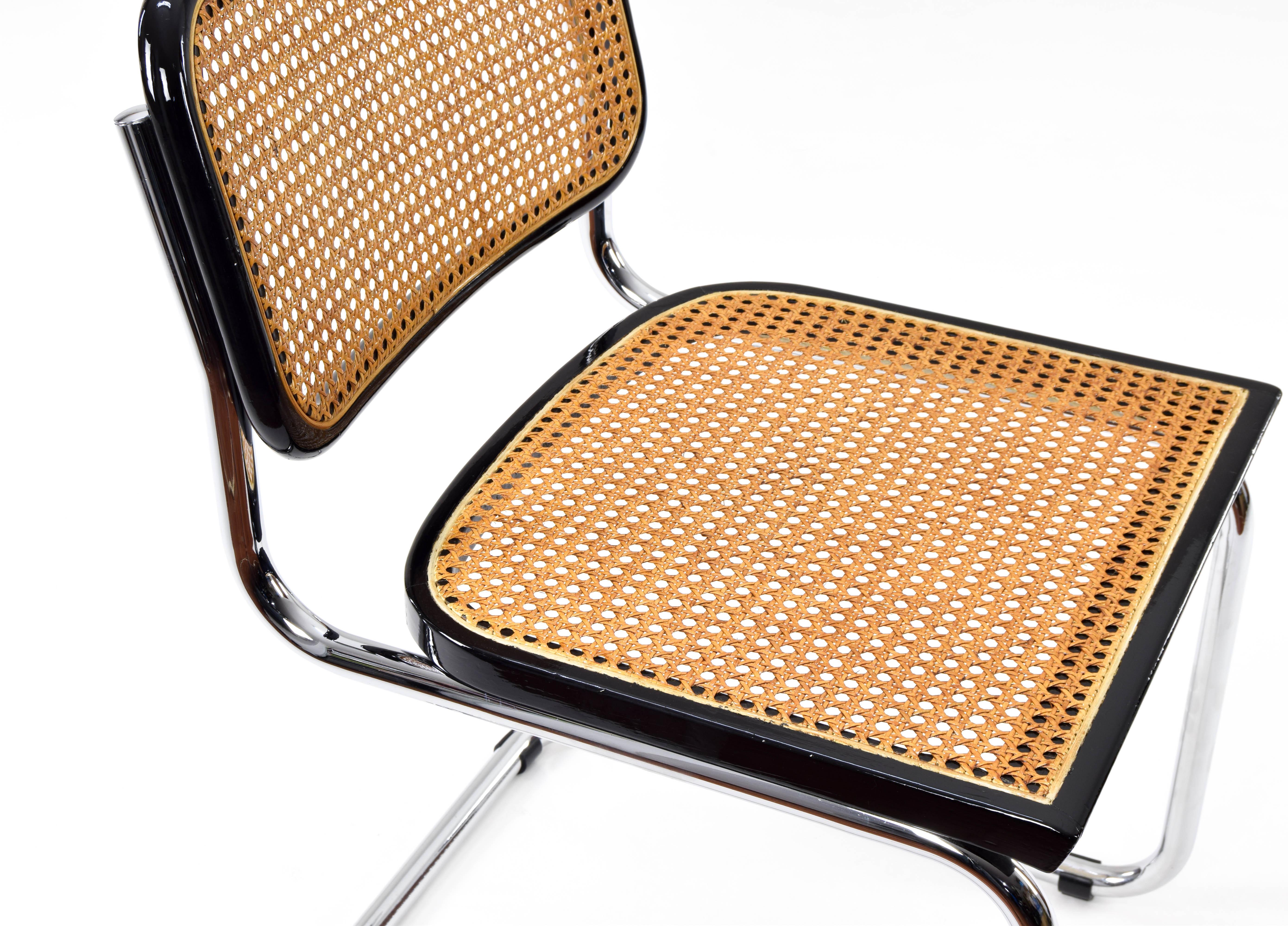 Set of Four Mid-Century Modern Cidue Marcel Breuer B32 Cesca Chairs, Italy 5