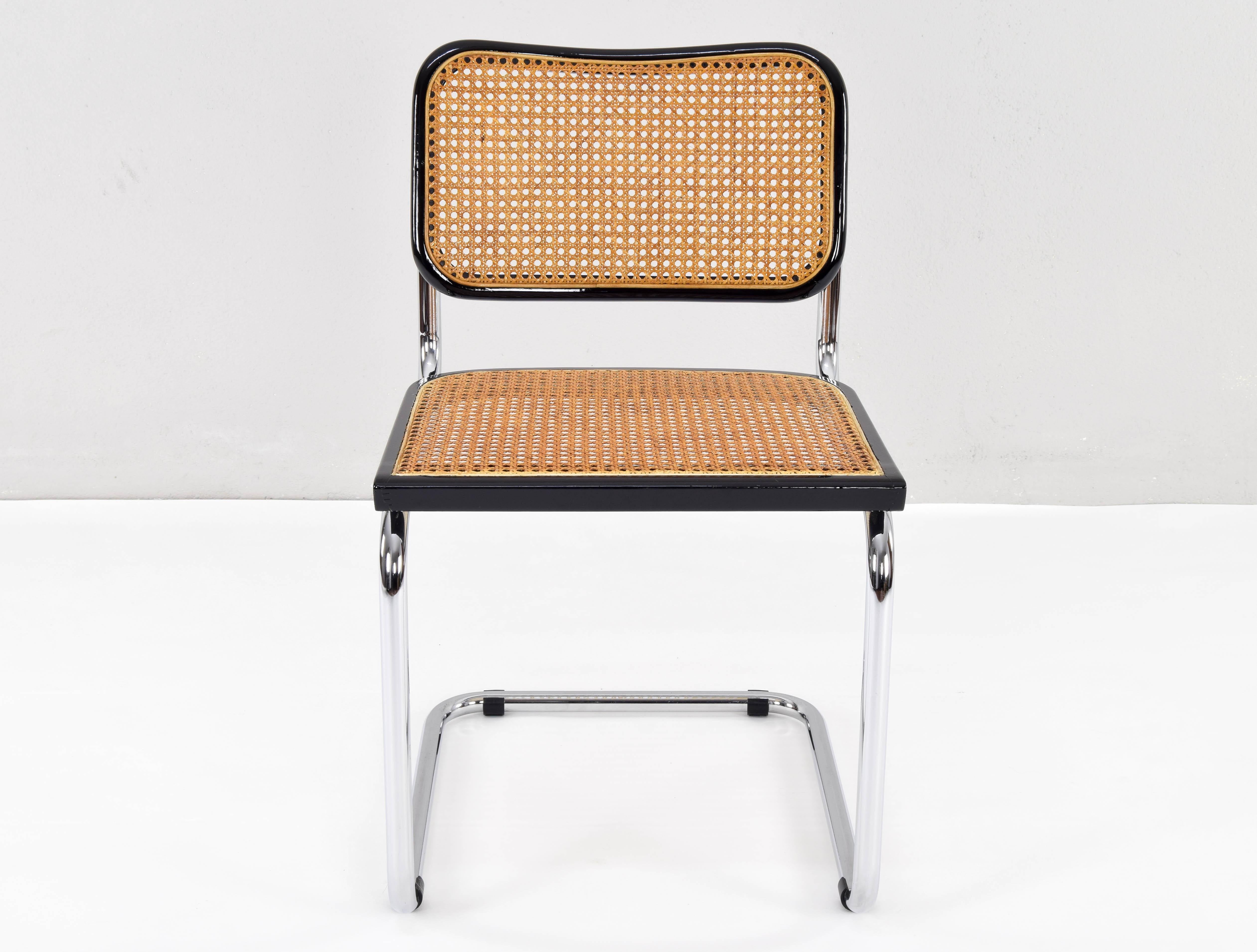 Italian Set of Four Mid-Century Modern Cidue Marcel Breuer B32 Cesca Chairs, Italy