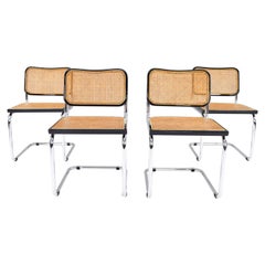 Ensemble de quatre chaises Cesca Cidue Marcel Breuer B32 de style moderne du milieu du siècle:: Italie