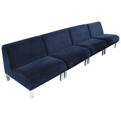 Set di quattro poltrone club moderne di metà secolo
