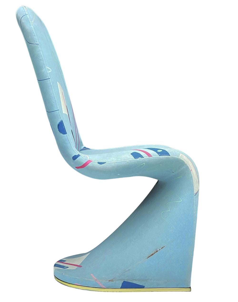 Late 20th Century Set of Four Mid-Century Modern Curvy Dining Chairs or Side Chairs After Panton