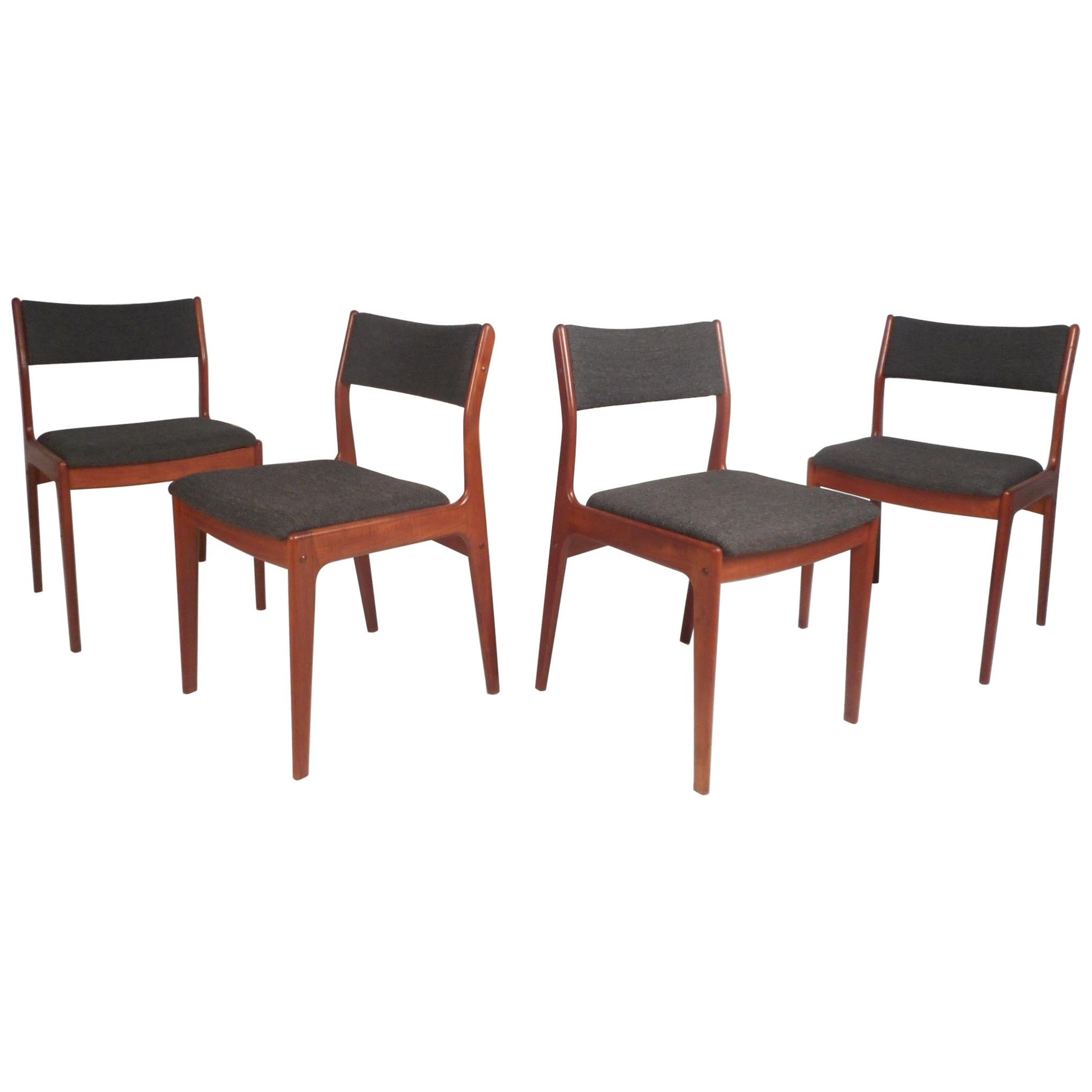 Set of Four Mid-Century Modern Danish Teak Dining Chairs