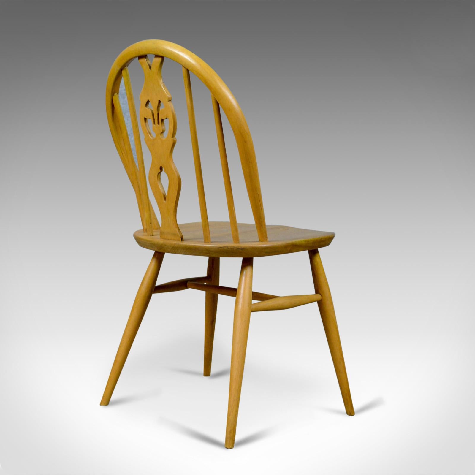 20th Century Set of Four Mid-Century Modern Dining Chairs, English, Beech, Danish Taste