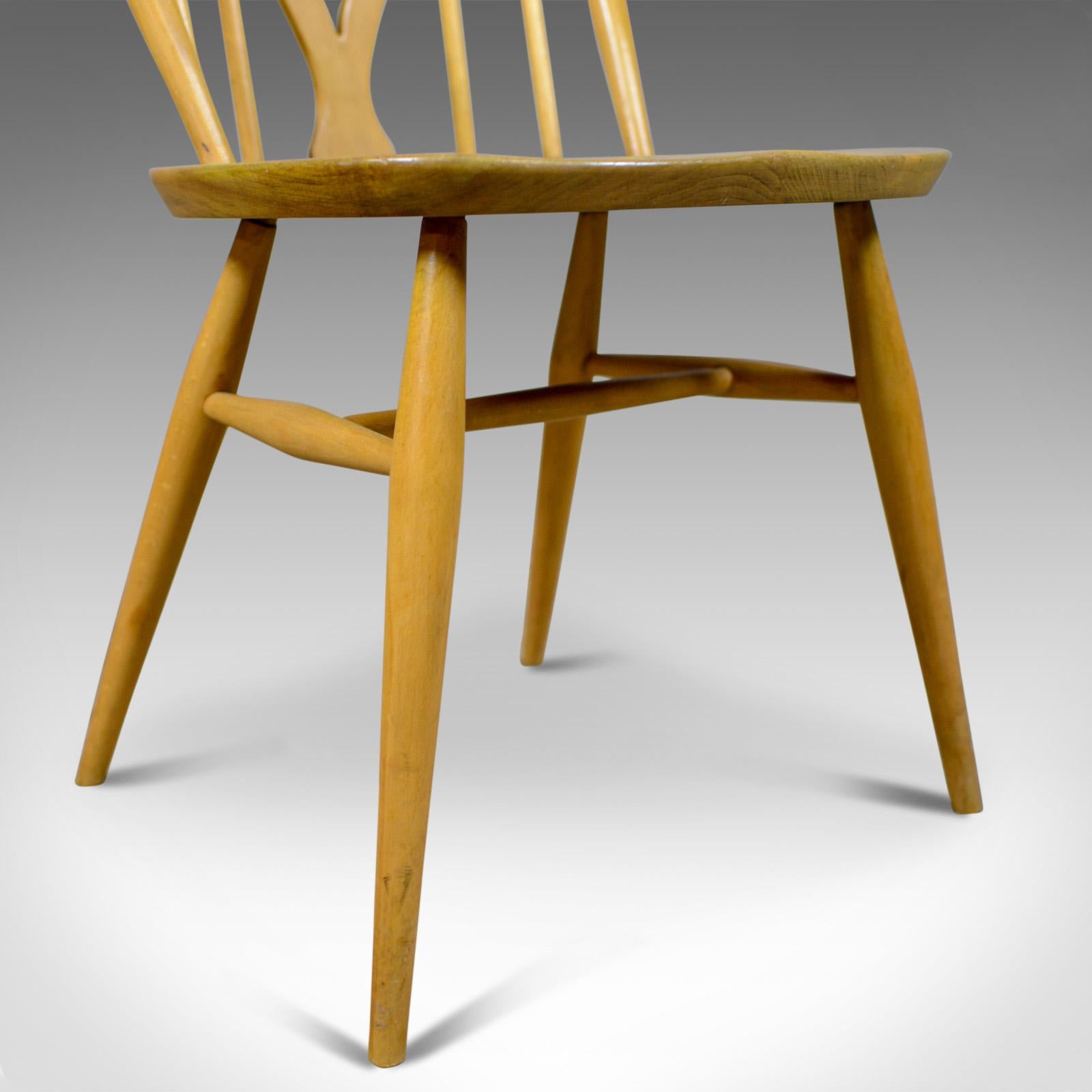 Set of Four Mid-Century Modern Dining Chairs, English, Beech, Danish Taste 4