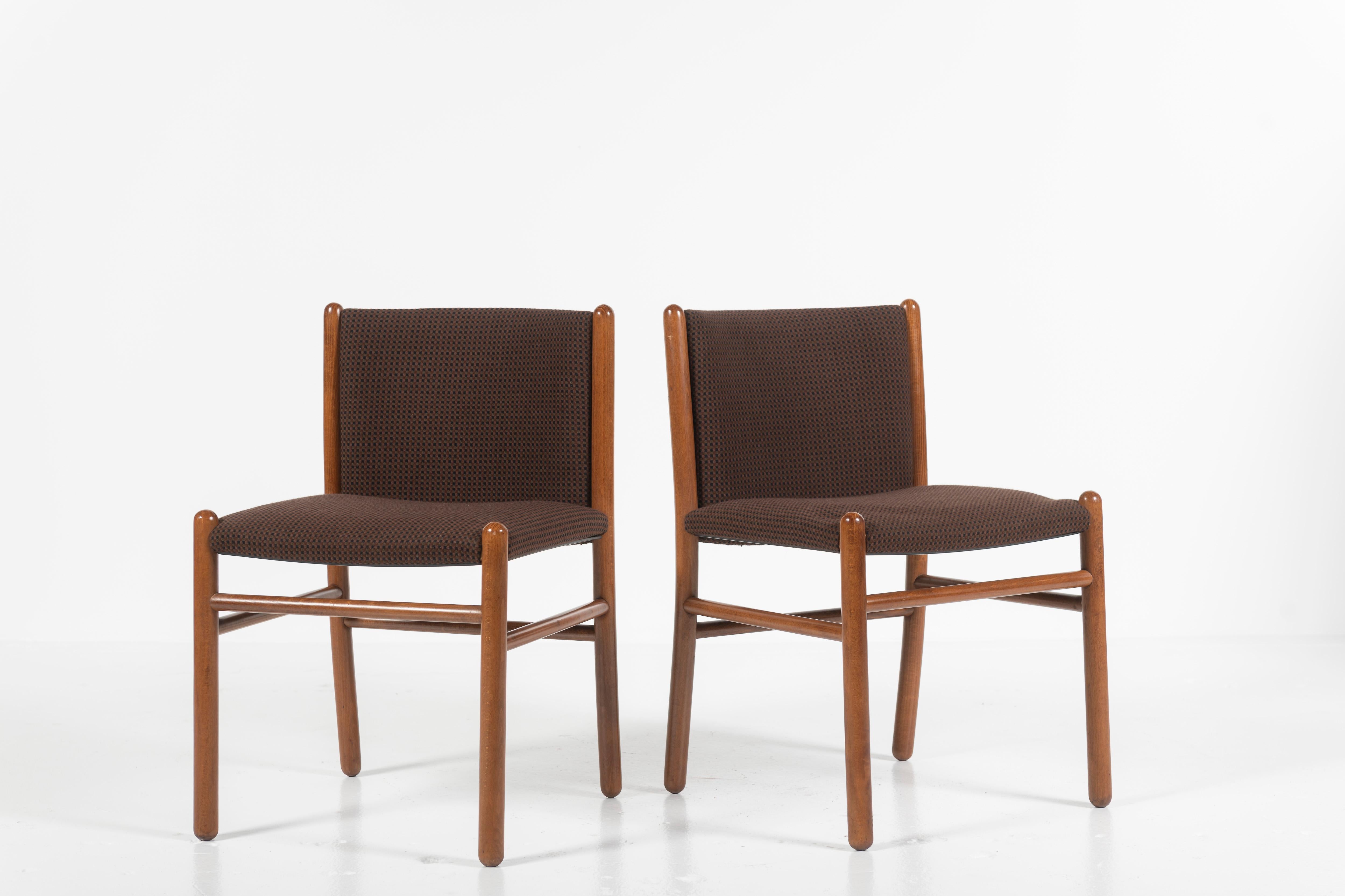 Upholstery Set of Four Mid-Century Modern Dining Chairs, Gianfranco Frattini, Italy, 1960s For Sale