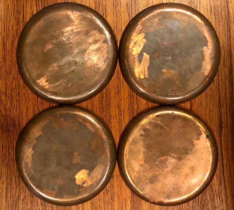 Set of Four MidCentury Modern Enamel on Copper Plates For Sale at