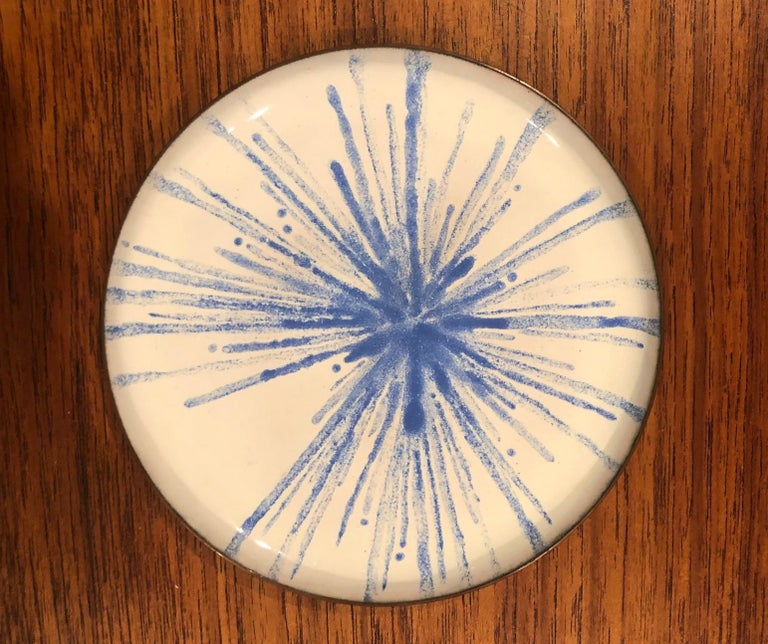 Set of Four MidCentury Modern Enamel on Copper Plates For Sale at