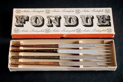Fondue Forks Set in Original Box by Werkstätte Carl Auböck Mid Century