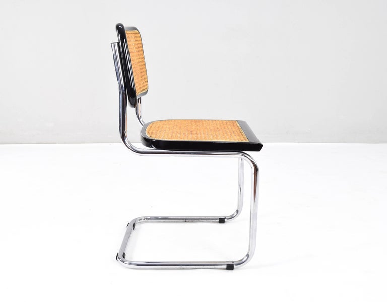 Set of Four Mid-Century Modern Italian Marcel Breuer B32 Cesca Chairs, 70s For Sale 4
