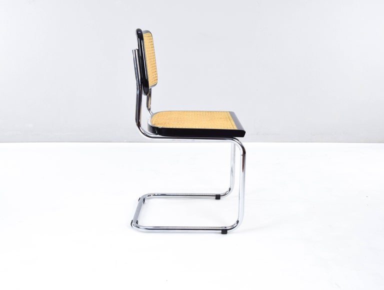 Set of Four Mid-Century Modern Italian Marcel Breuer B32 Cesca Chairs, 70s For Sale 5