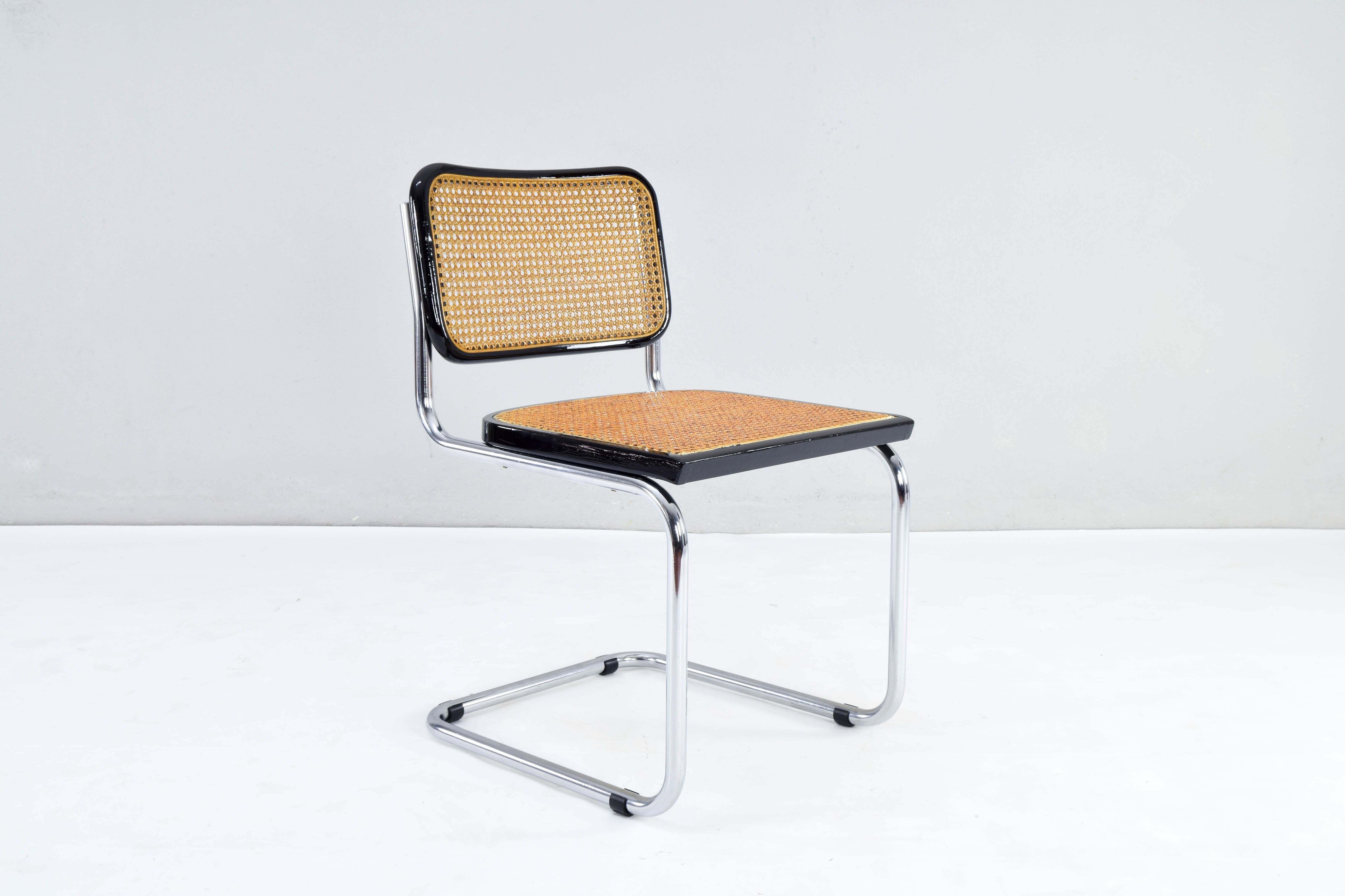 Set of Four Mid-Century Modern Italian Marcel Breuer B32 Cesca Chairs, 70s 6