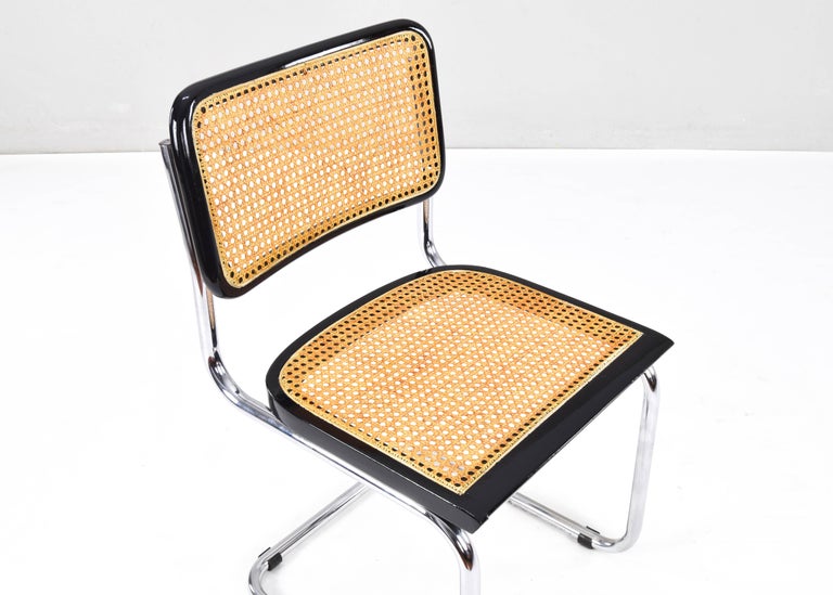 Set of Four Mid-Century Modern Italian Marcel Breuer B32 Cesca Chairs, 70s For Sale 6